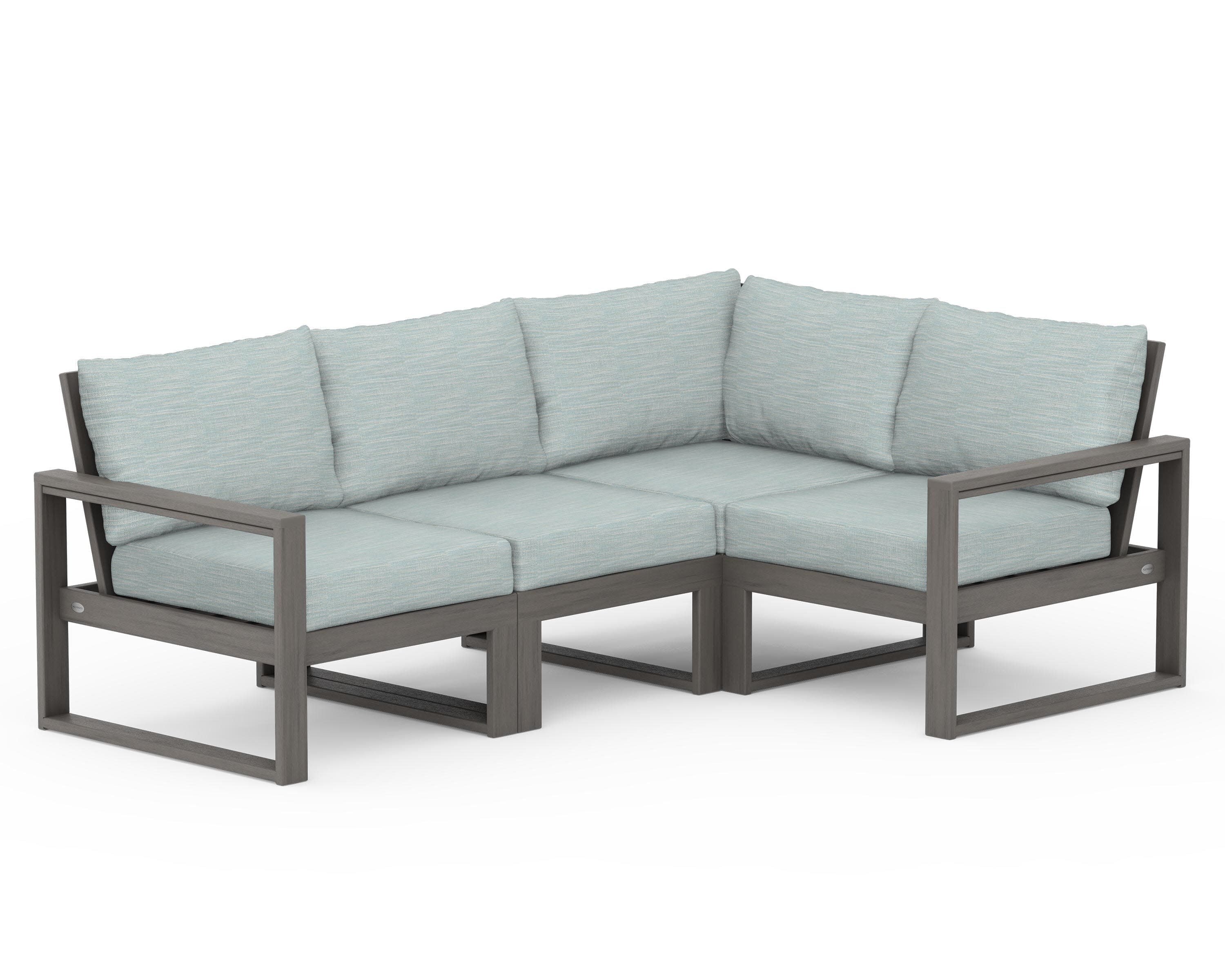 EDGE 4-Piece Modular Deep Seating Set in Driftwood / Soothe Mist