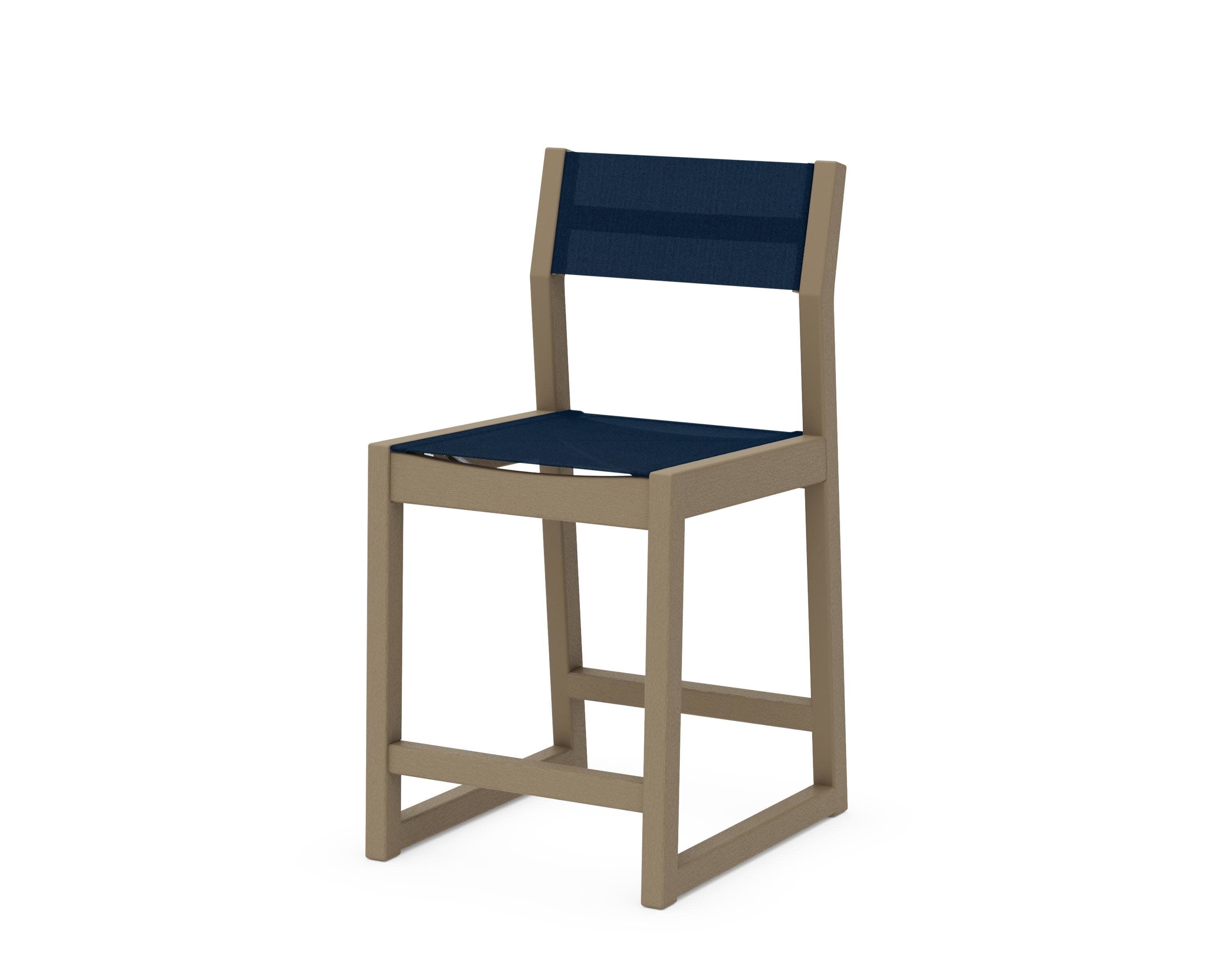 EDGE Sling Counter Side Chair in Vintage Sahara / Navy Blue Sling