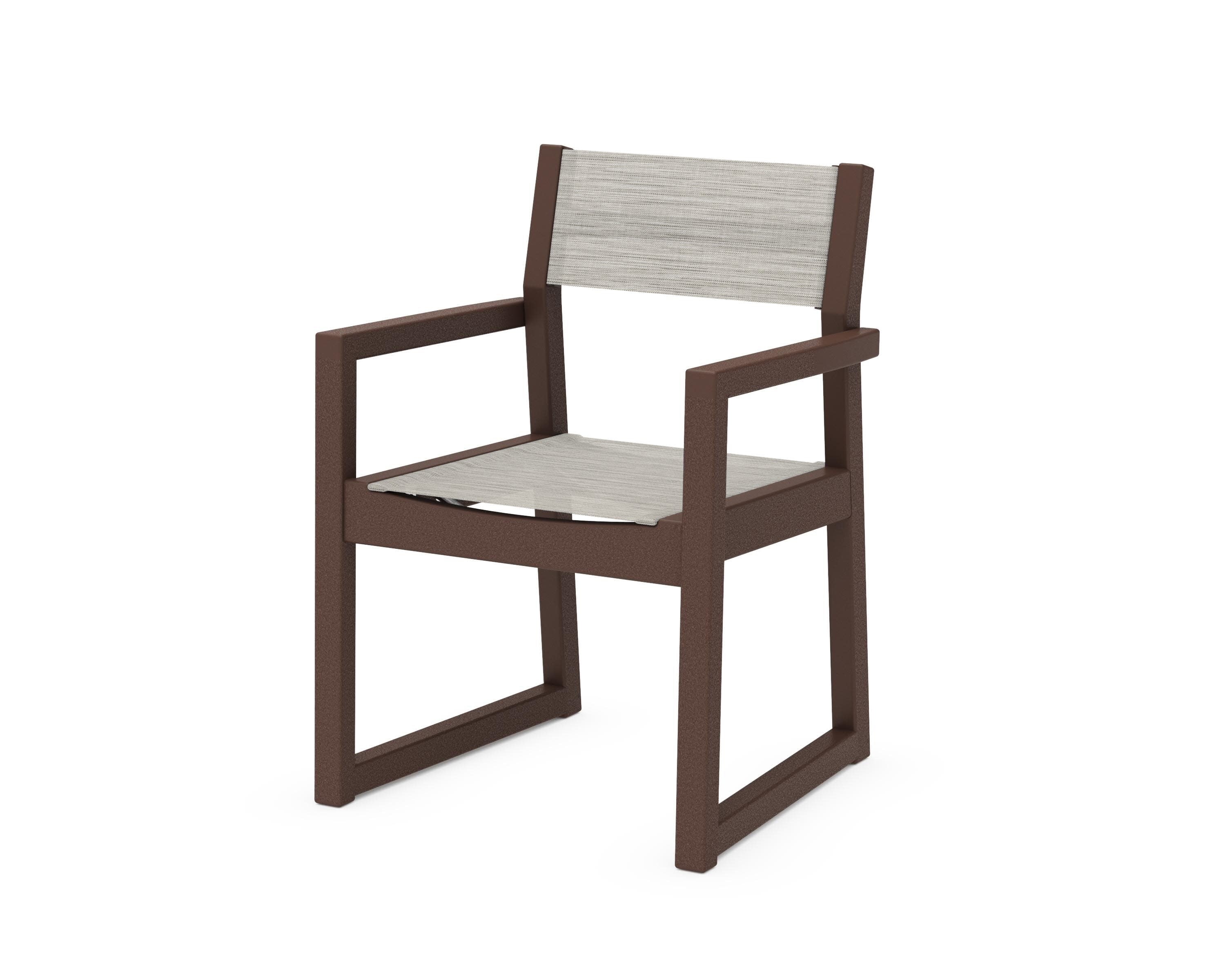 EDGE Sling Dining Arm Chair in Mahogany / Birch Sling