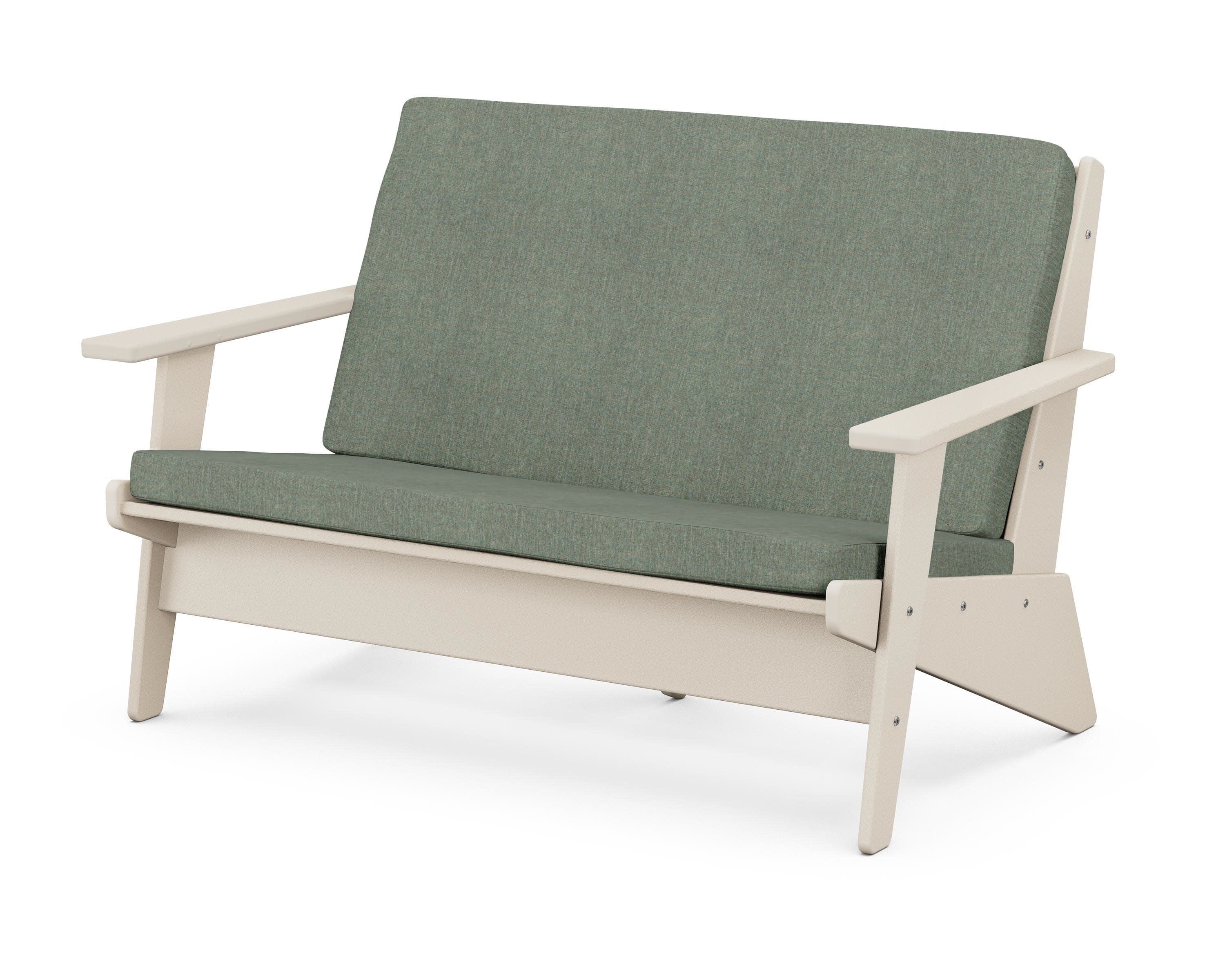 Riviera Modern Lounge Loveseat in Sand / Cast Sage
