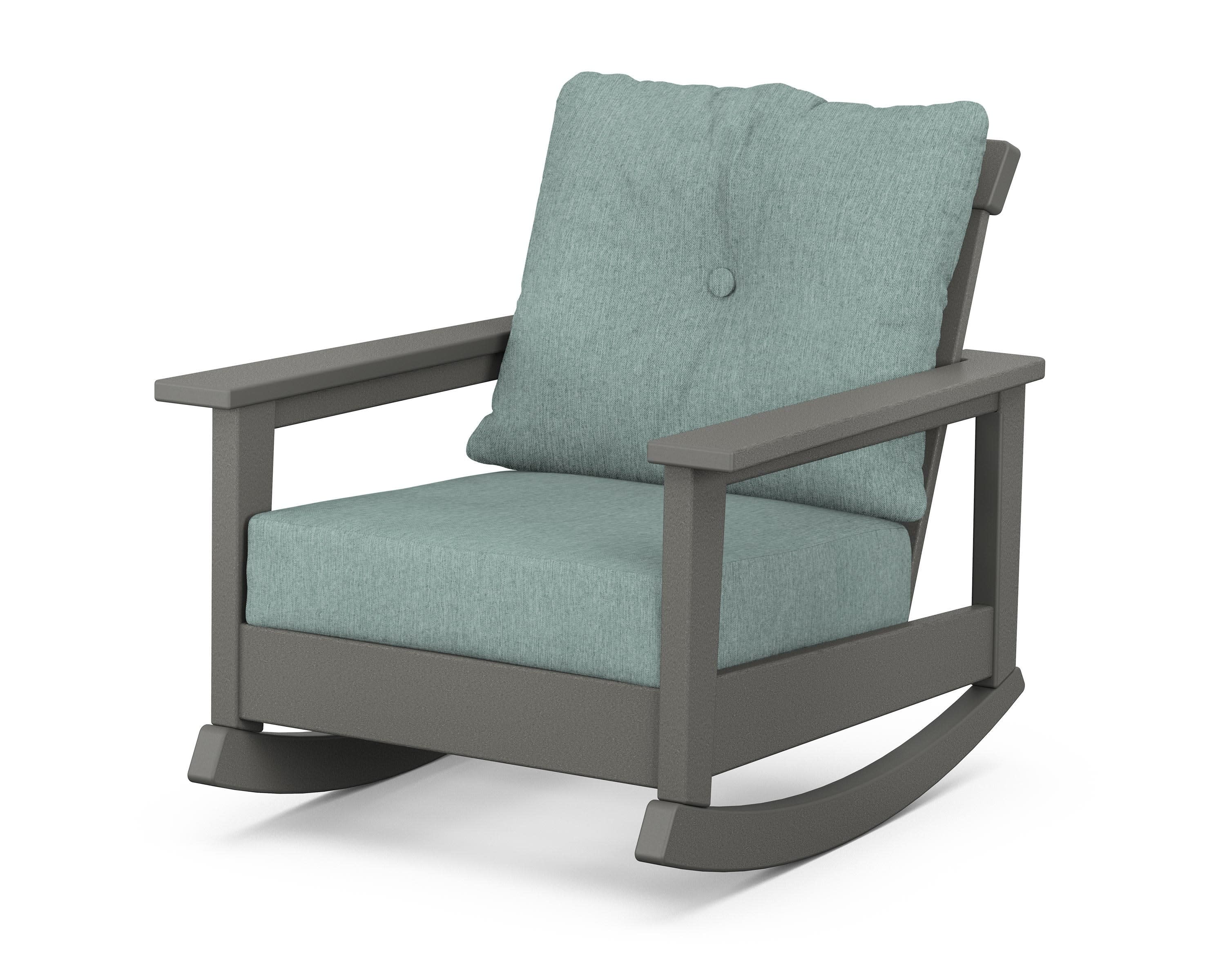 Prescott Deep Seating Rocking Chair in Slate Grey / Glacier Spa