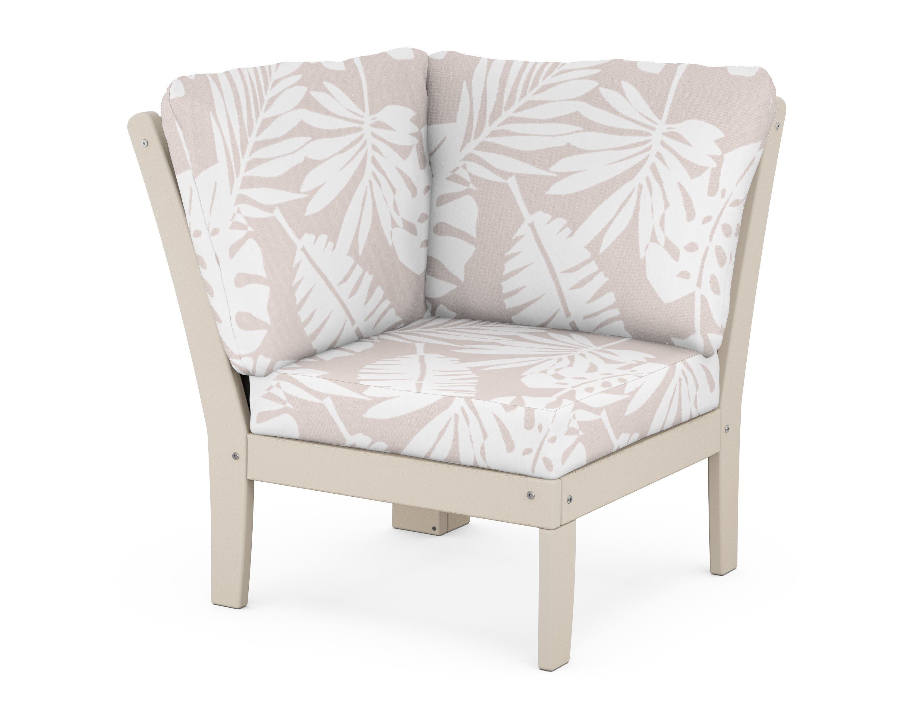 Braxton Modular Corner Chair in Sand / Leaf Dune Burlap
