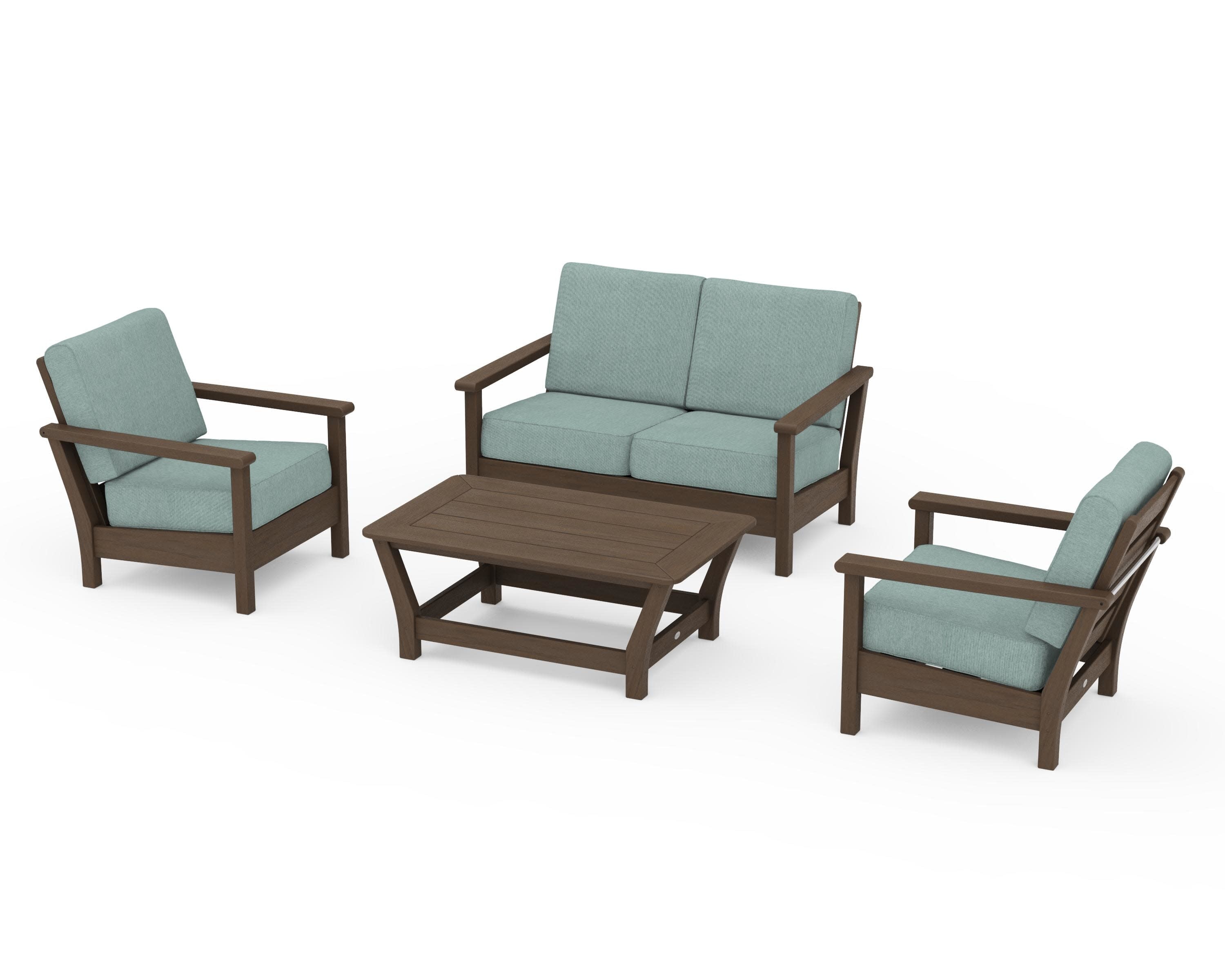 Harbour 4-Piece Deep Seating Set in Kona / Glacier Spa