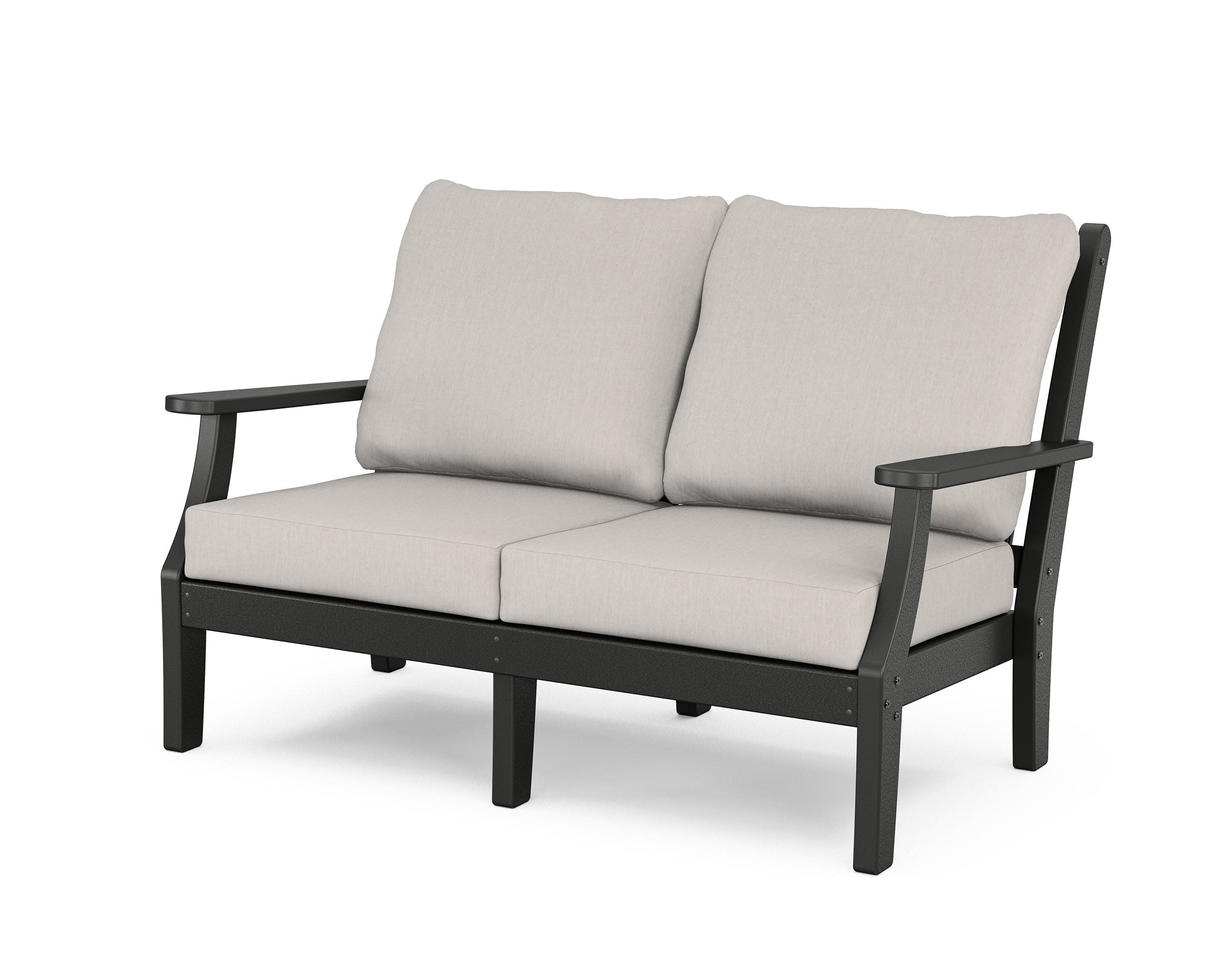 Wovendale Deep Seating Loveseat in Black / Cast Ash
