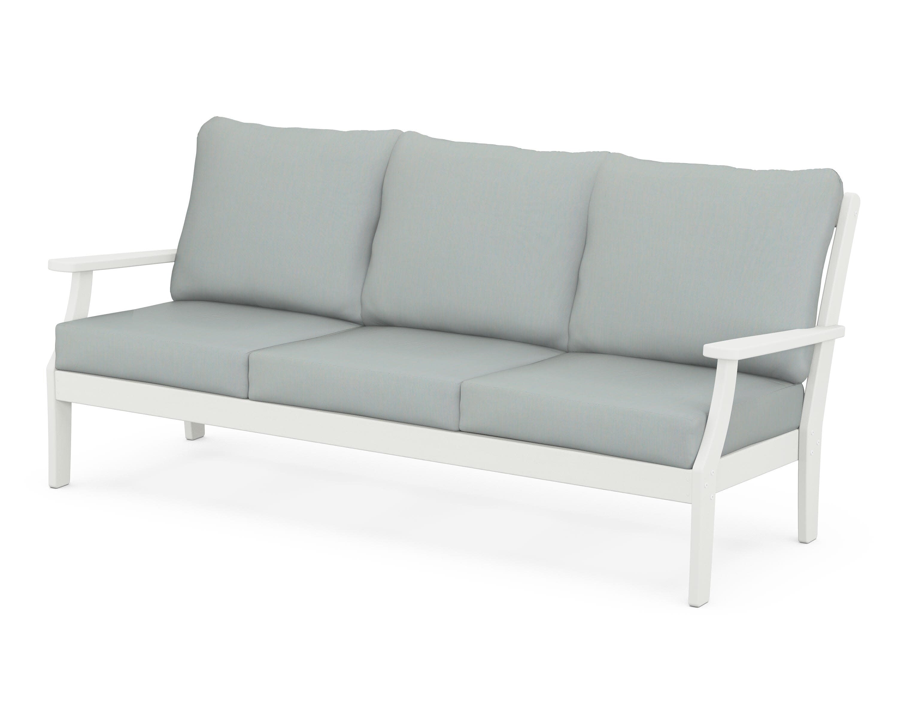 Braxton Deep Seating Sofa in Vintage White / Spa