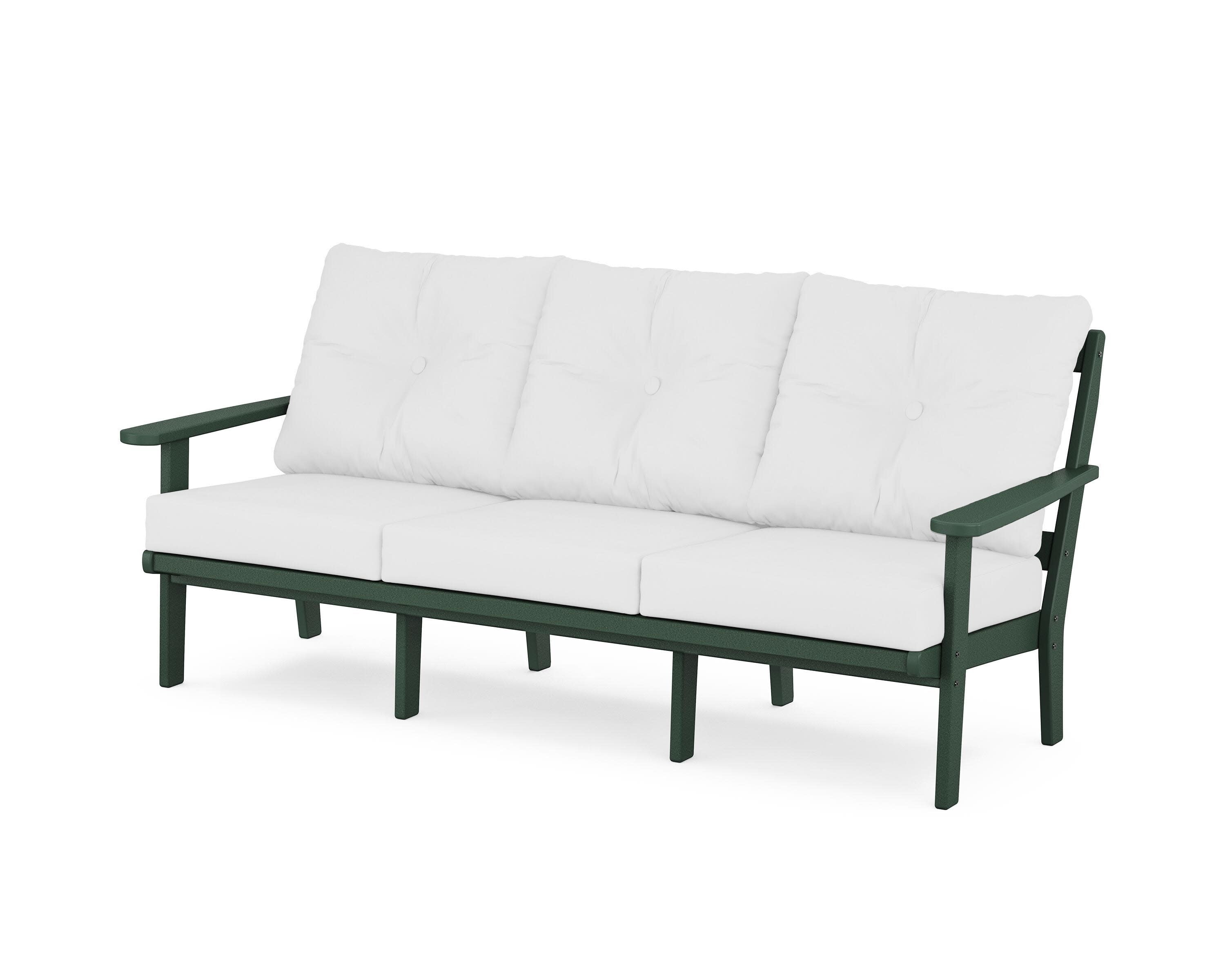 Mission Deep Seating Sofa in Green / Natural