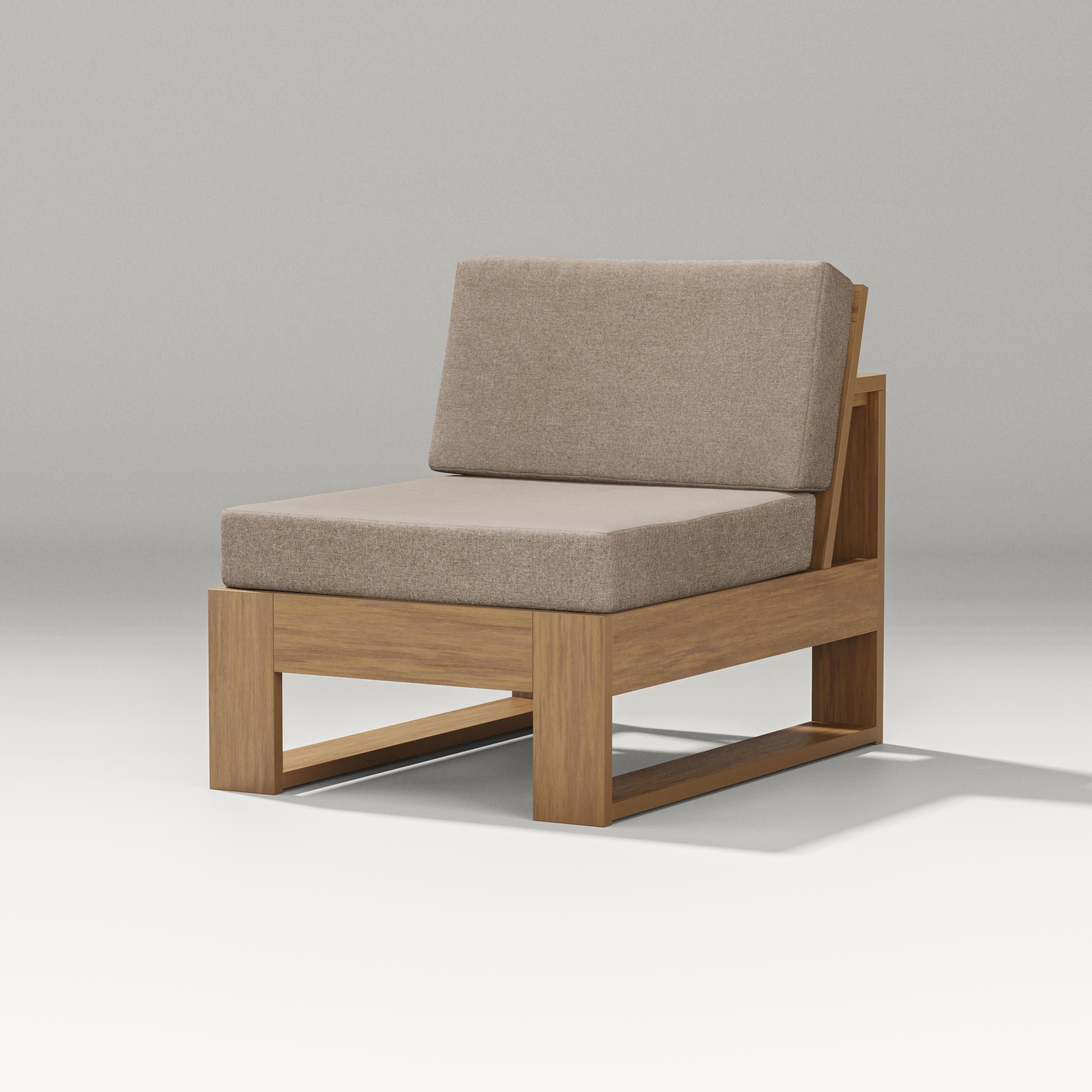 Latitude Modular Armless Chair in Natural / Spiced Burlap