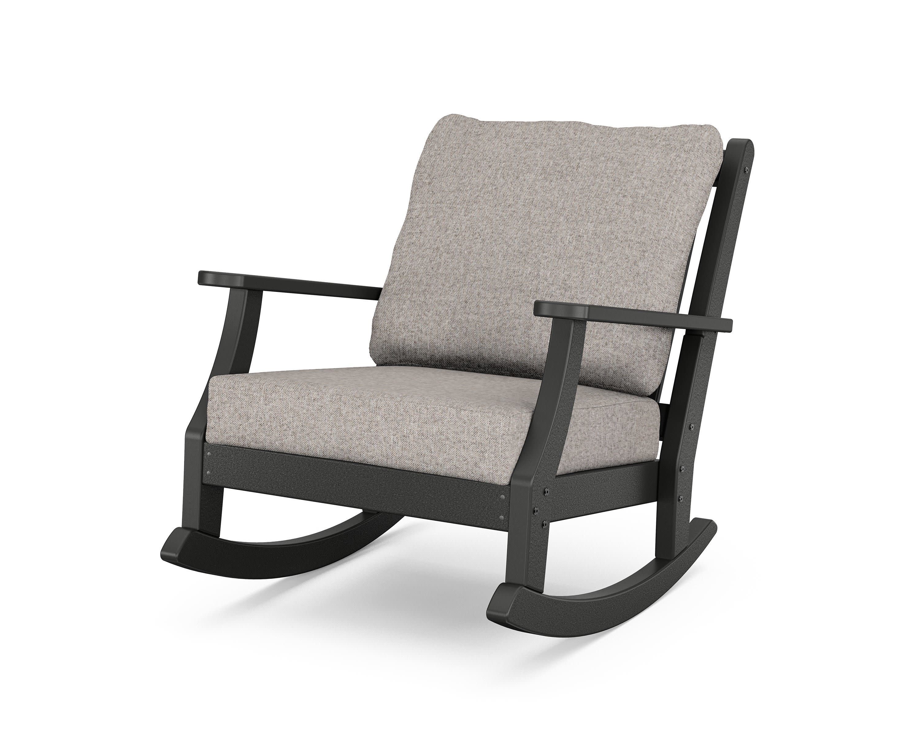 Wovendale Deep Seating Rocking Chair in Black / Weathered Tweed