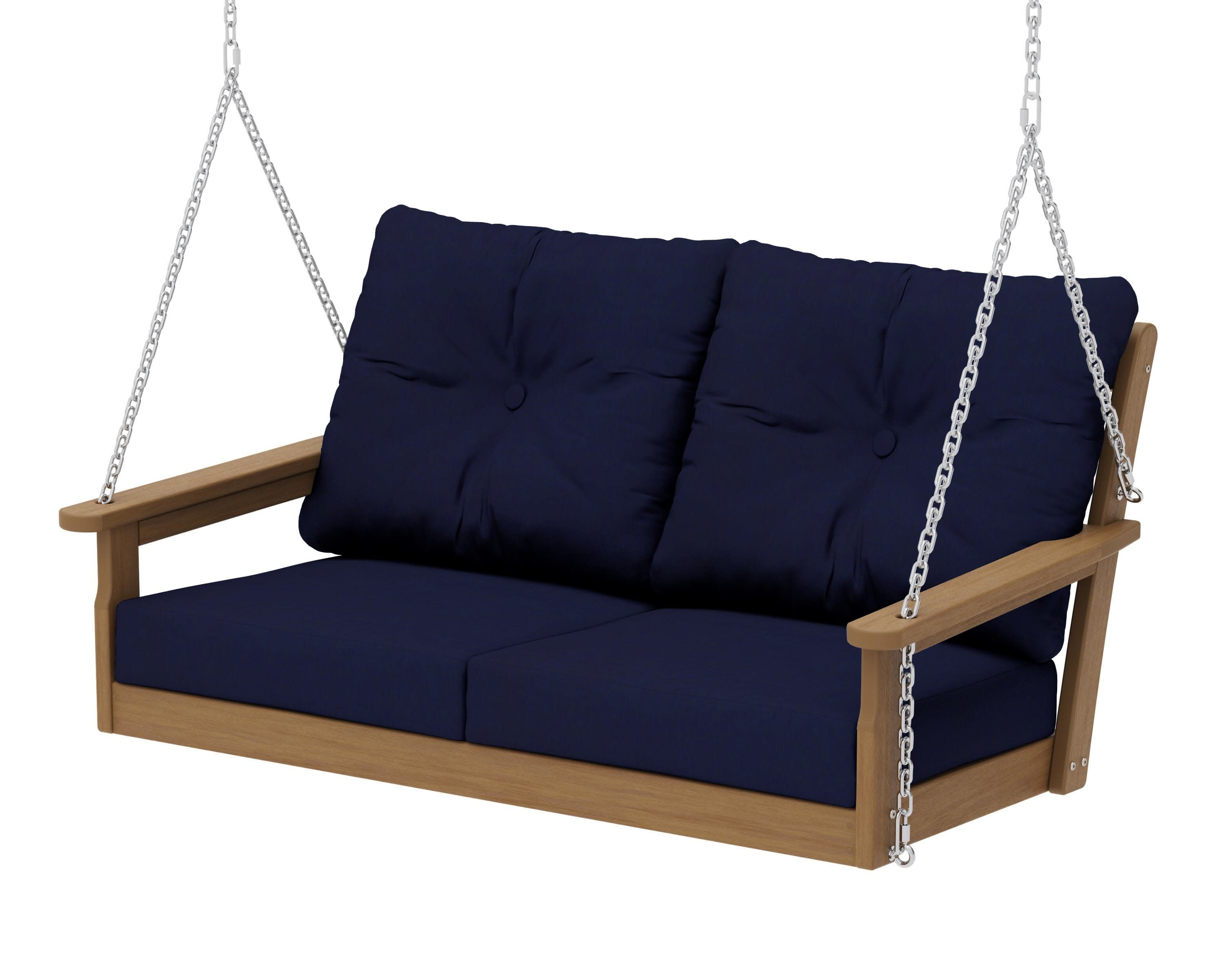 Vineyard Deep Seating Swing in Natural / Navy