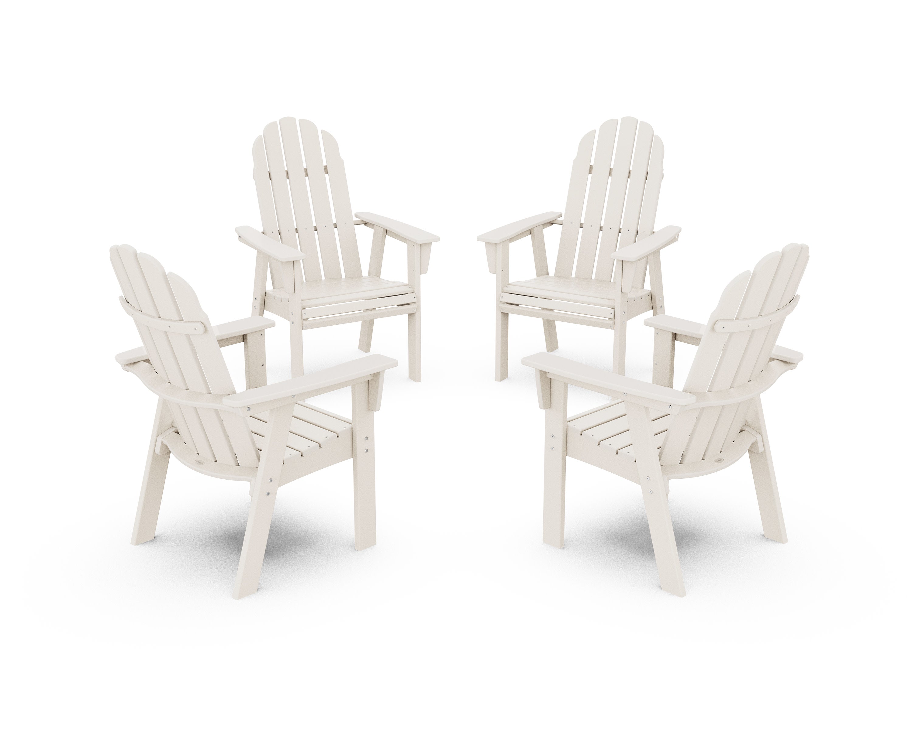 Vineyard 4-Piece Curveback Upright Adirondack Conversation Set in Sand