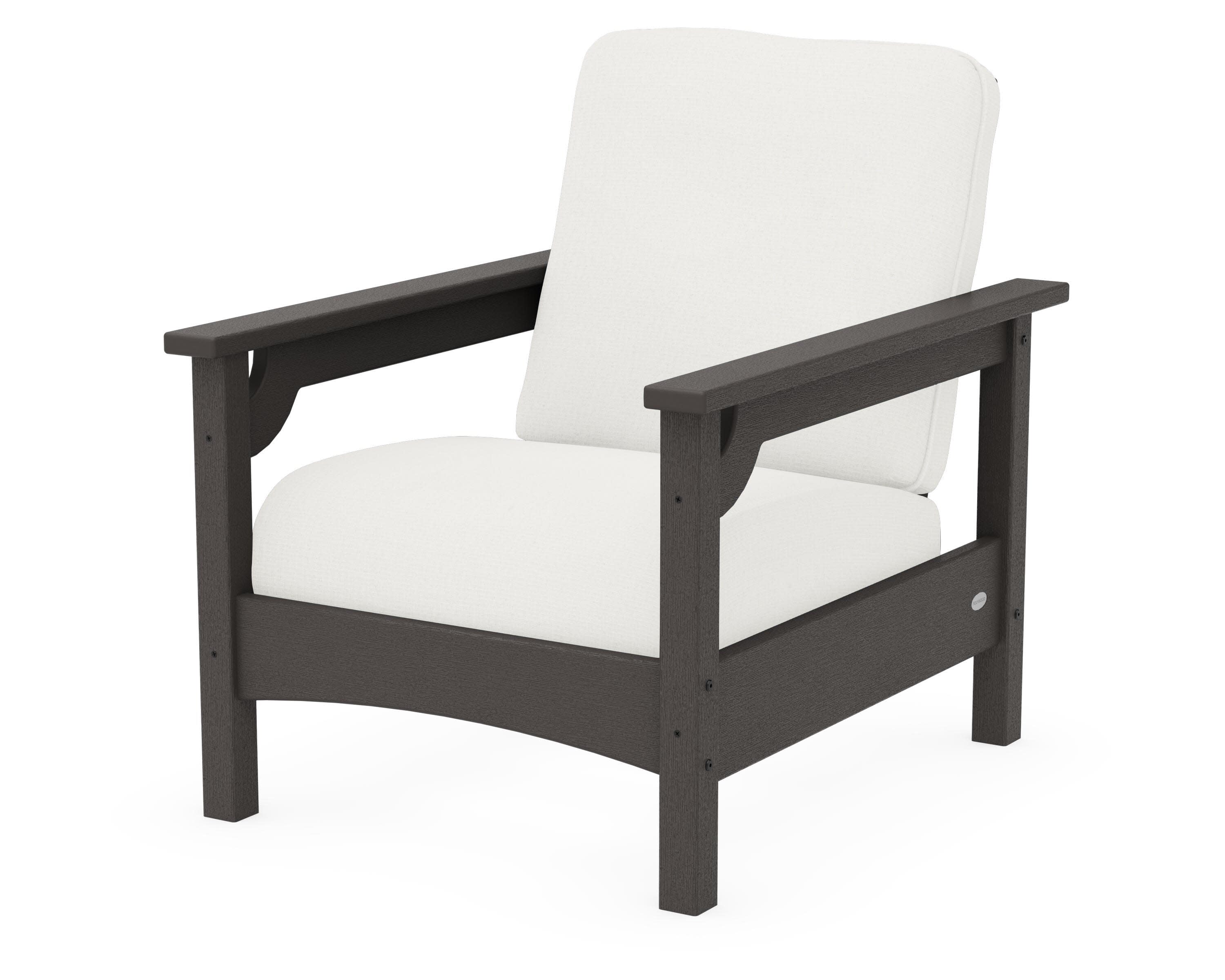 Club Chair in Vintage Coffee / Natural Linen