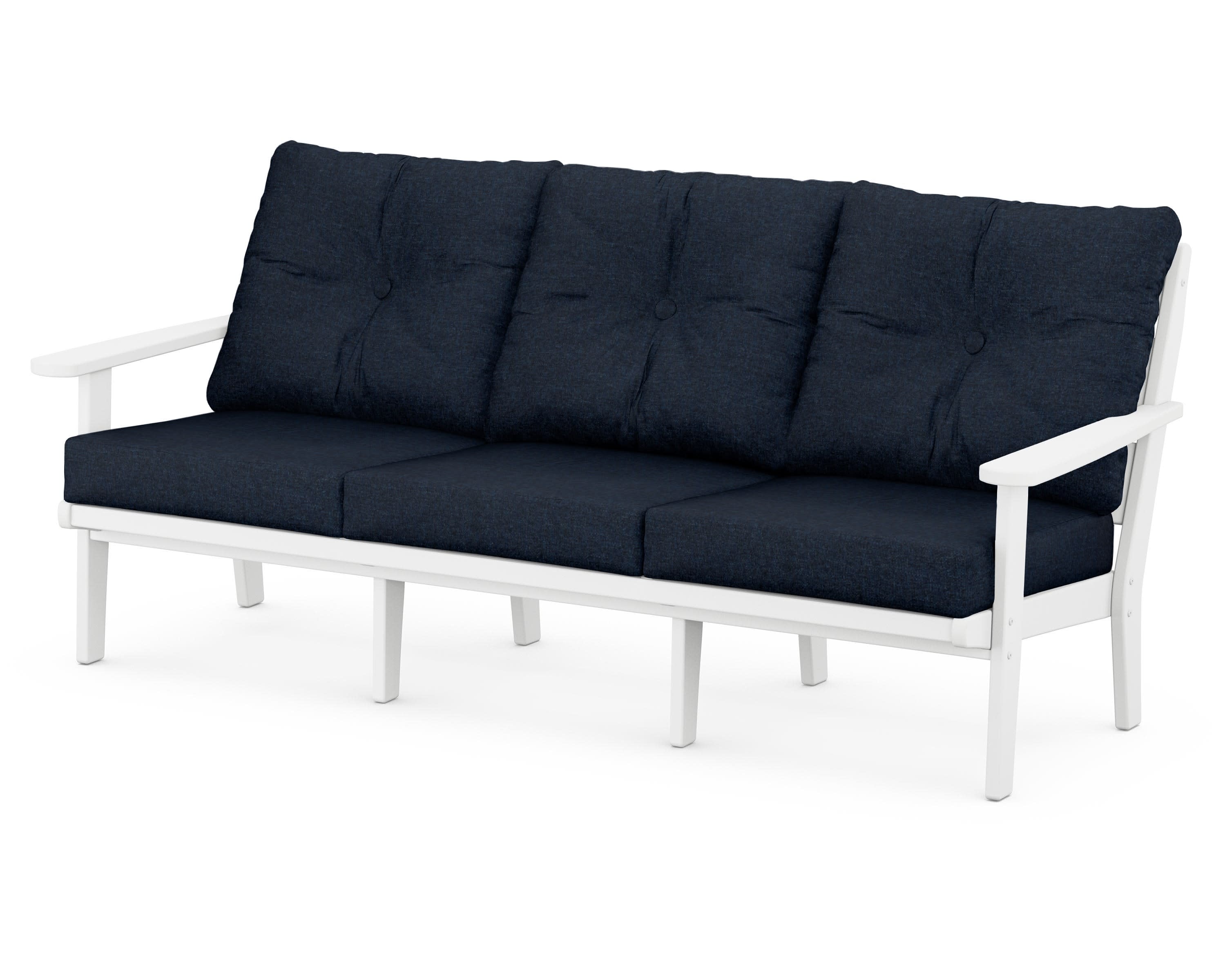 Lakeside Deep Seating Sofa in White / Marine Indigo