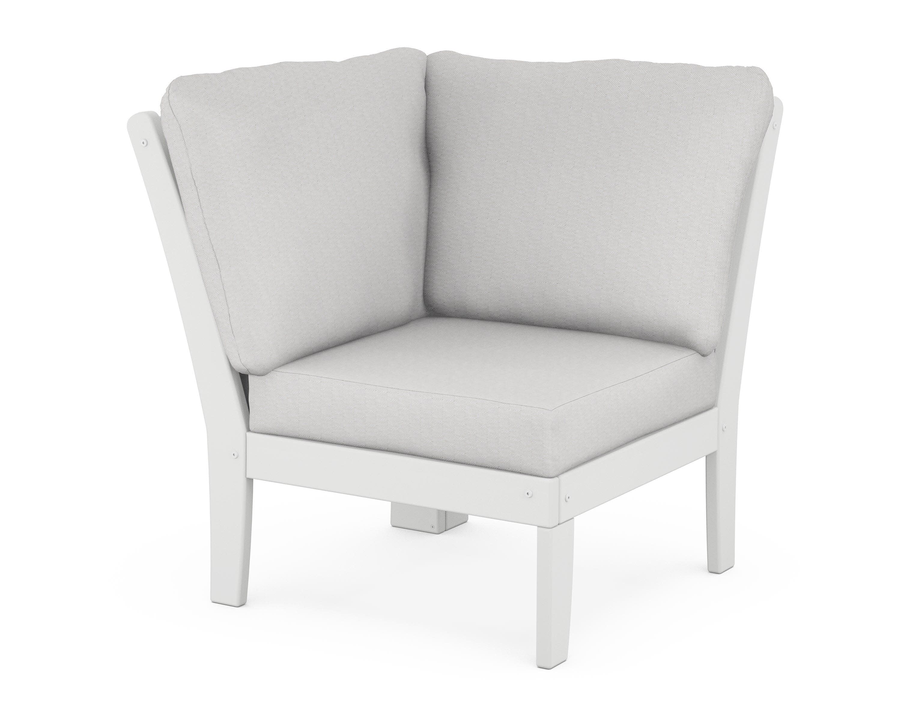Braxton Modular Corner Chair in White / Diamond in the Rough