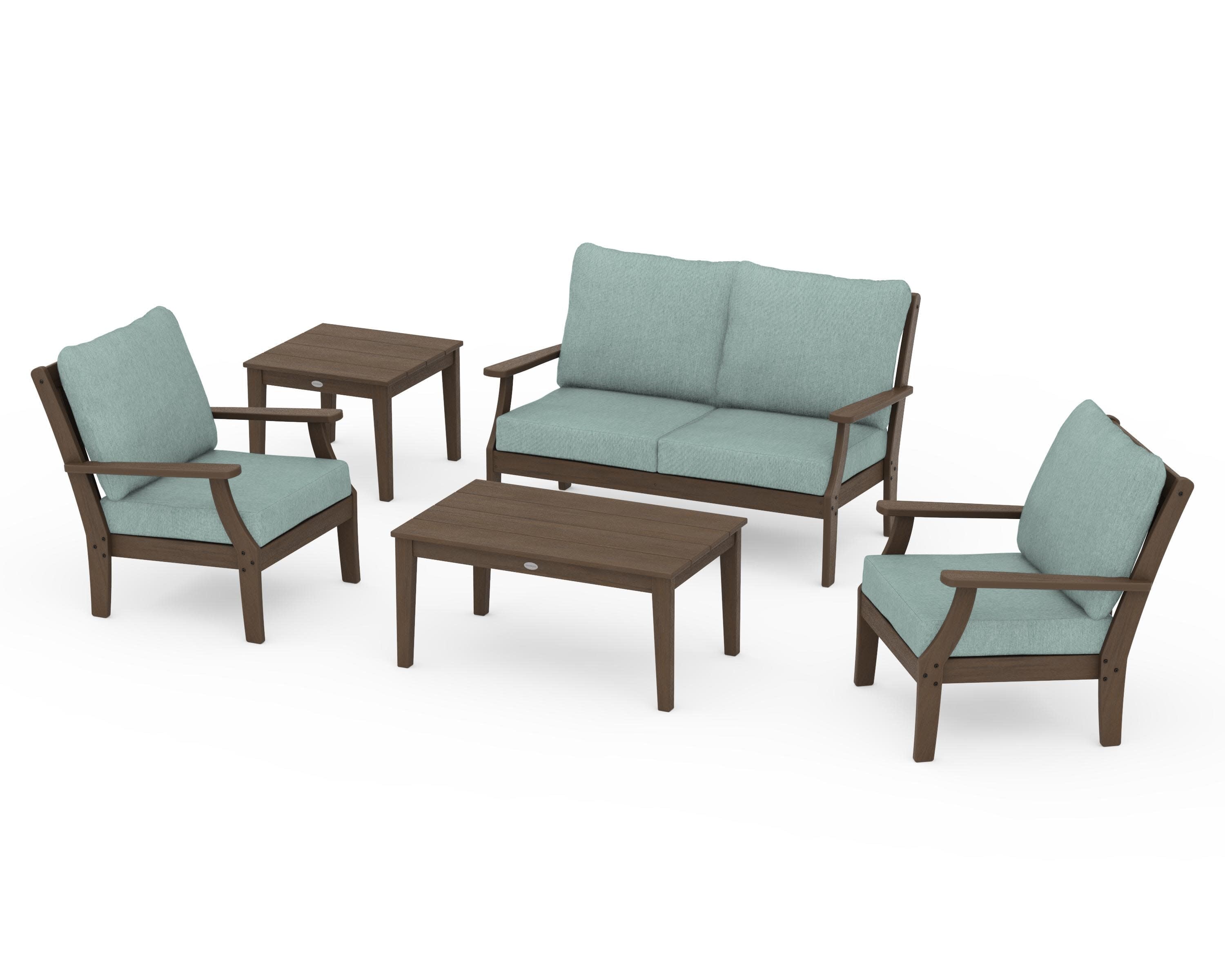 Braxton 5-Piece Deep Seating Set in Kona / Glacier Spa