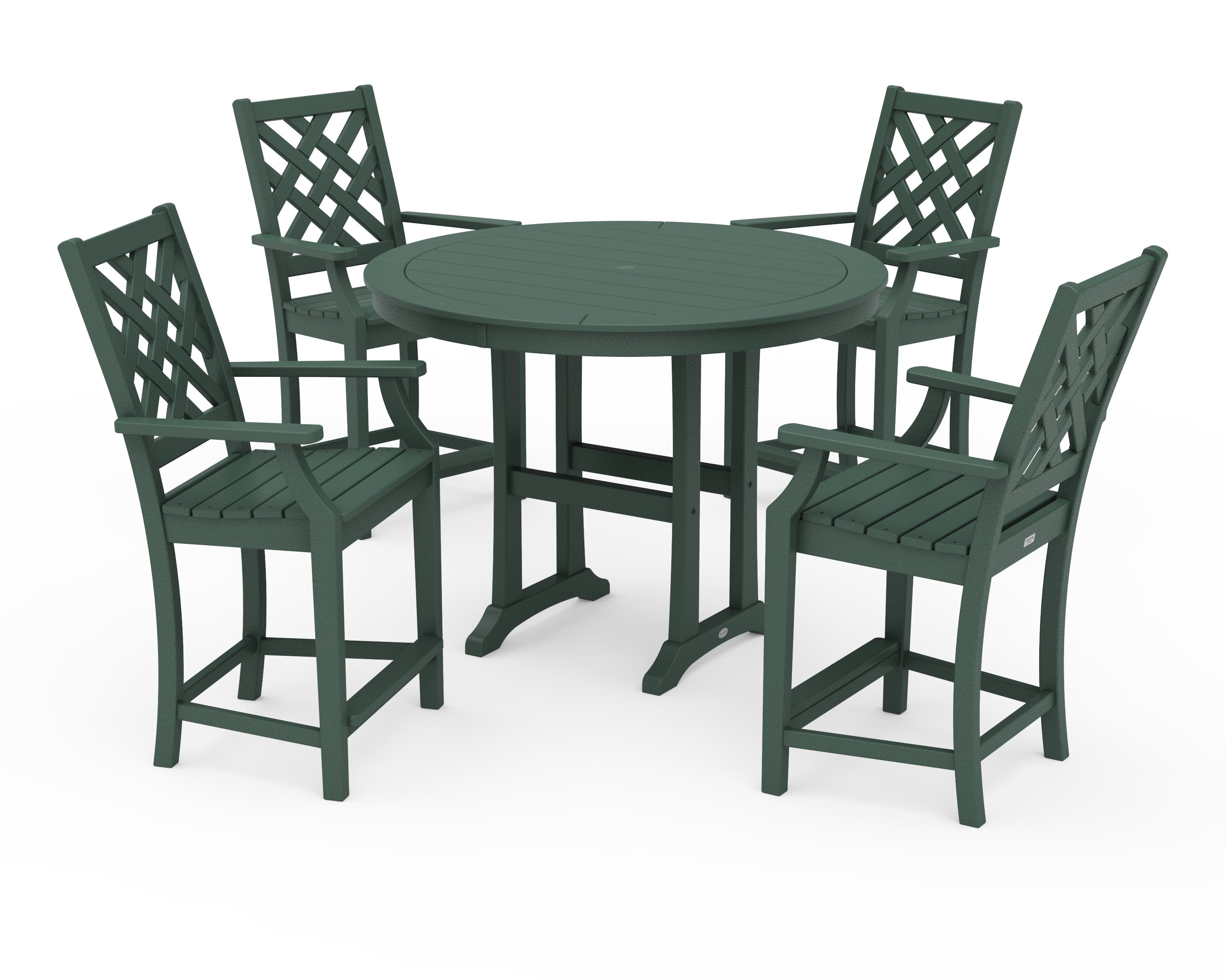 Wovendale 5-Piece Round Counter Set in Green
