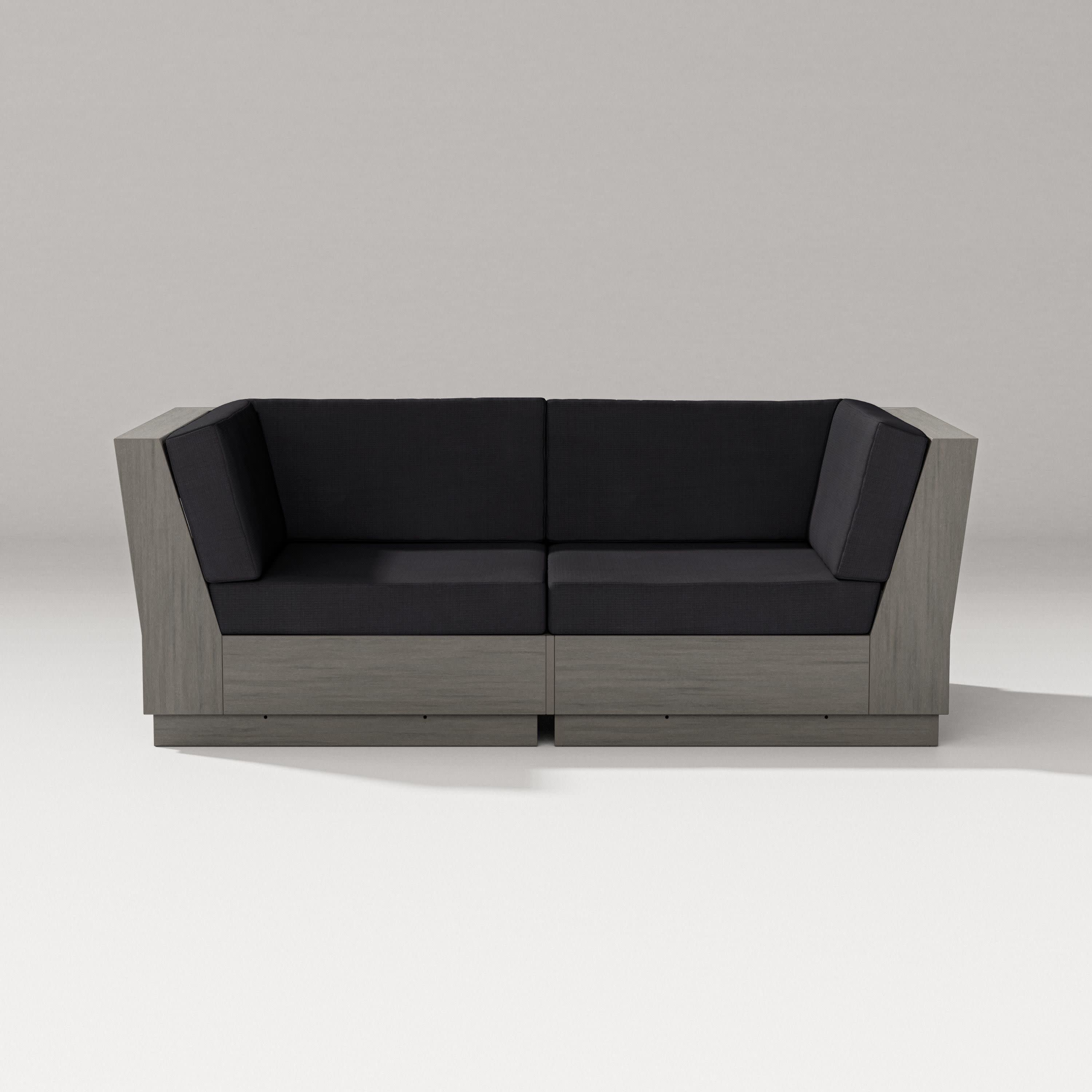 Elevate Loveseat Sectional in Driftwood / Midnight Linen