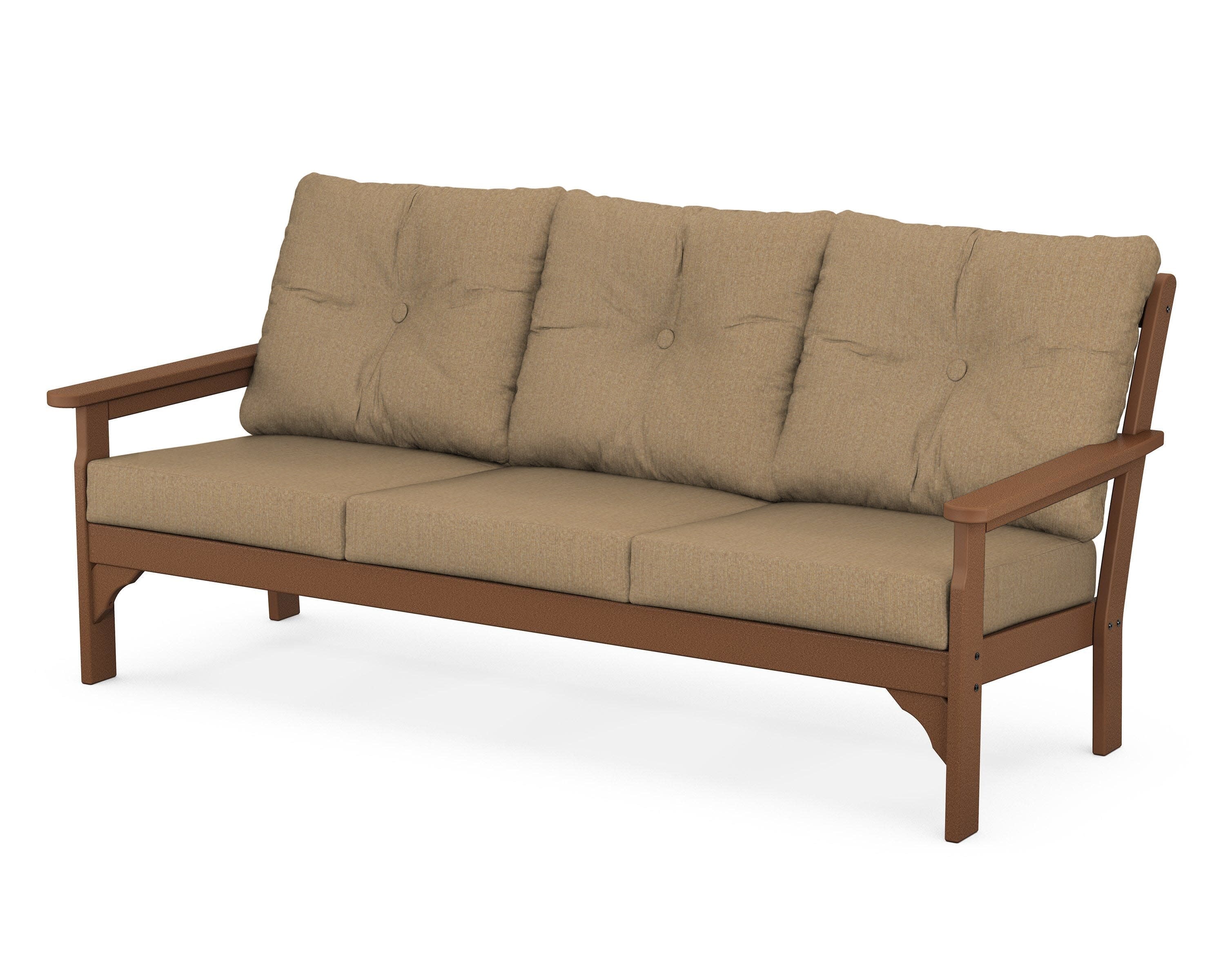 Vineyard Deep Seating Sofa in Teak / Sesame
