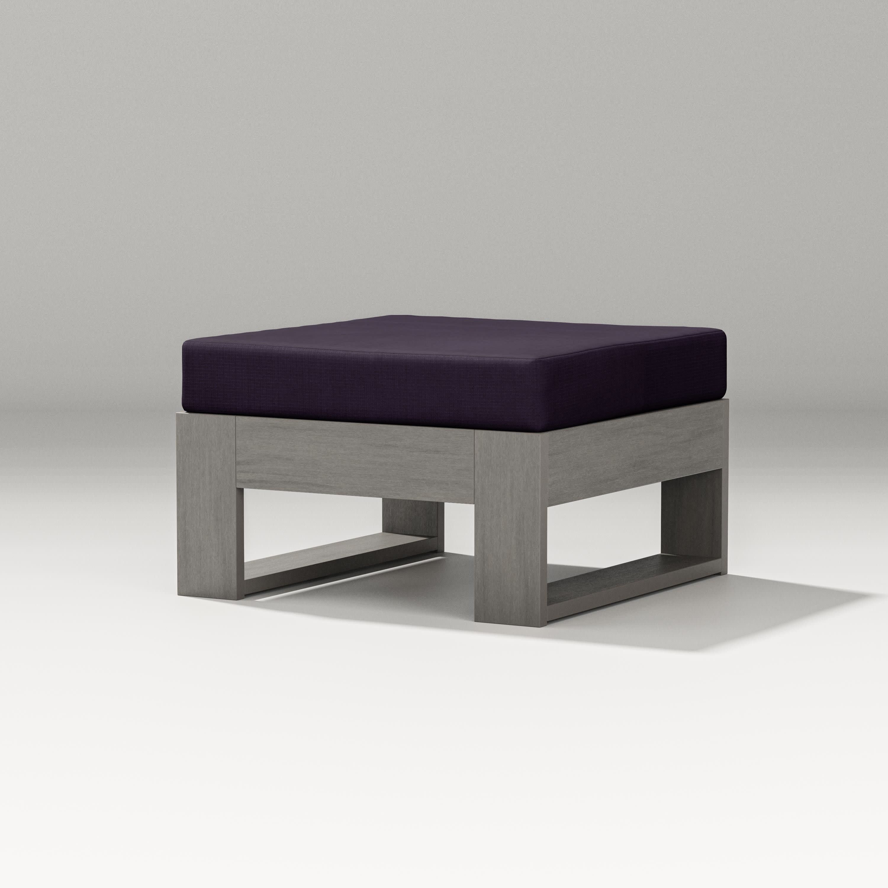 Latitude Lounge Ottoman in Driftwood / Navy Linen