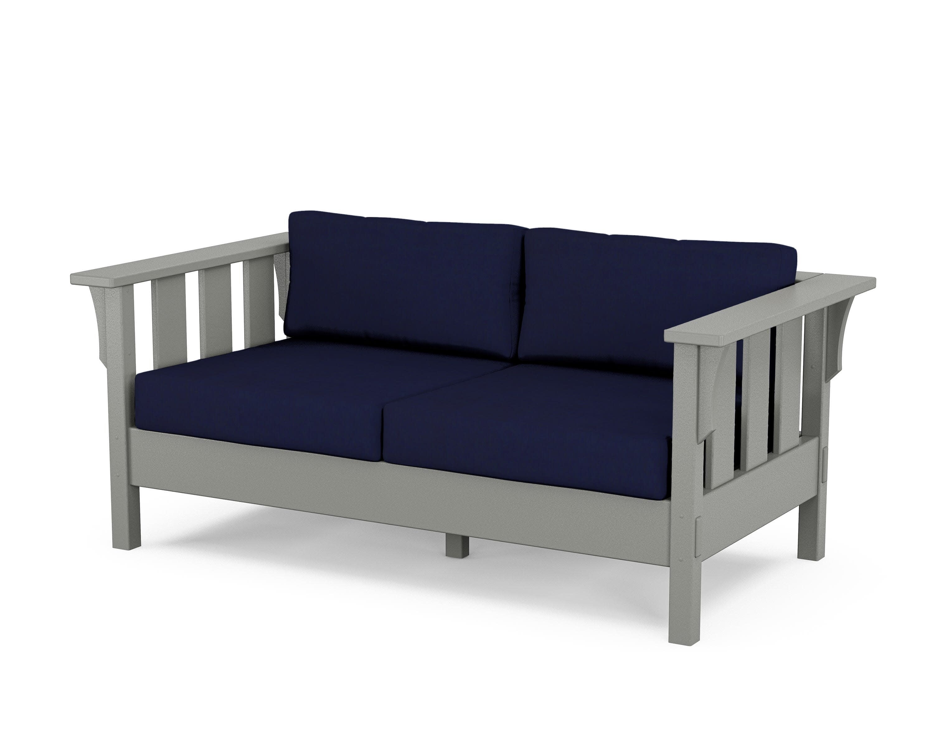 Acadia Deep Seating Loveseat in Slate Grey / Navy