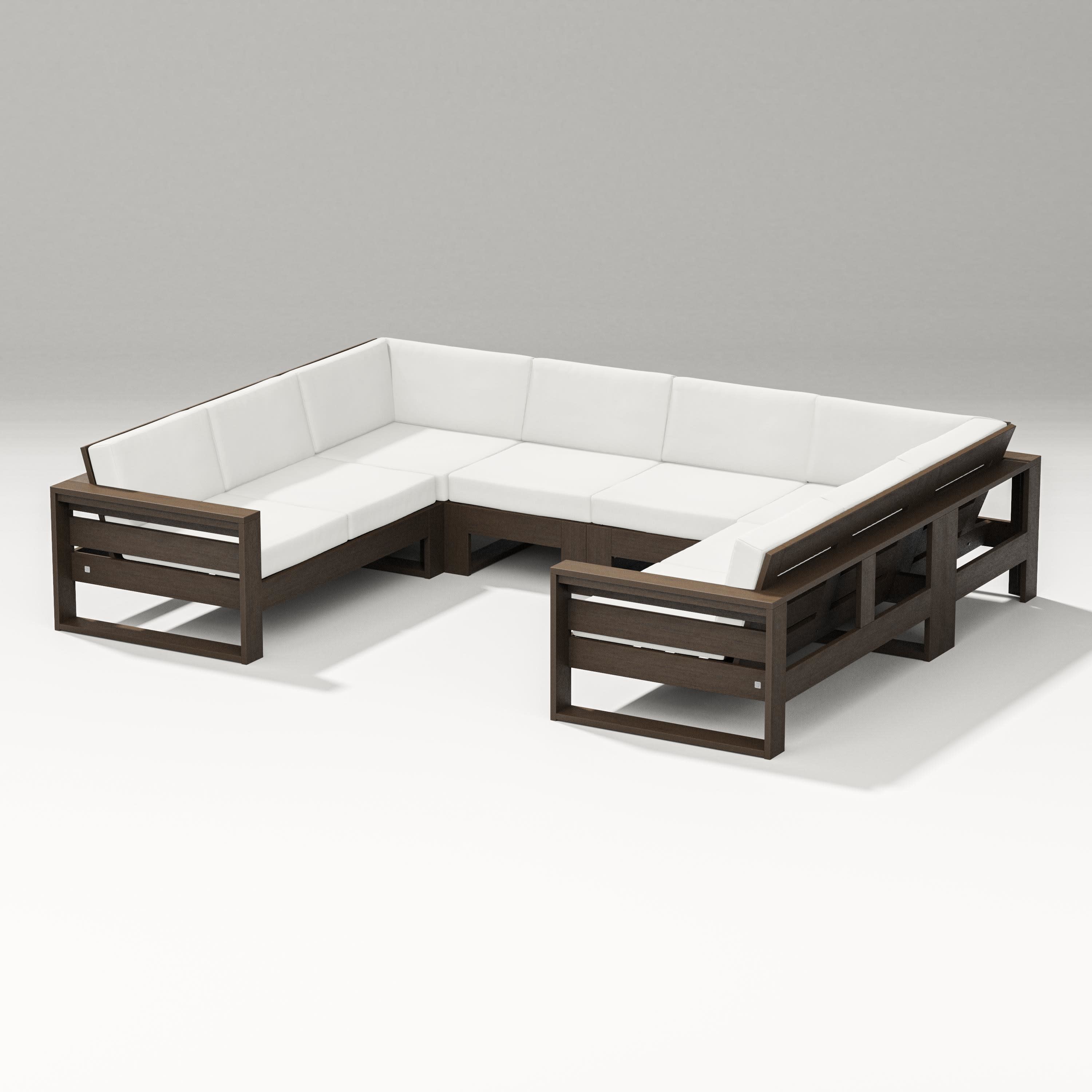Latitude U-Shaped Sectional in Kona / Natural Linen