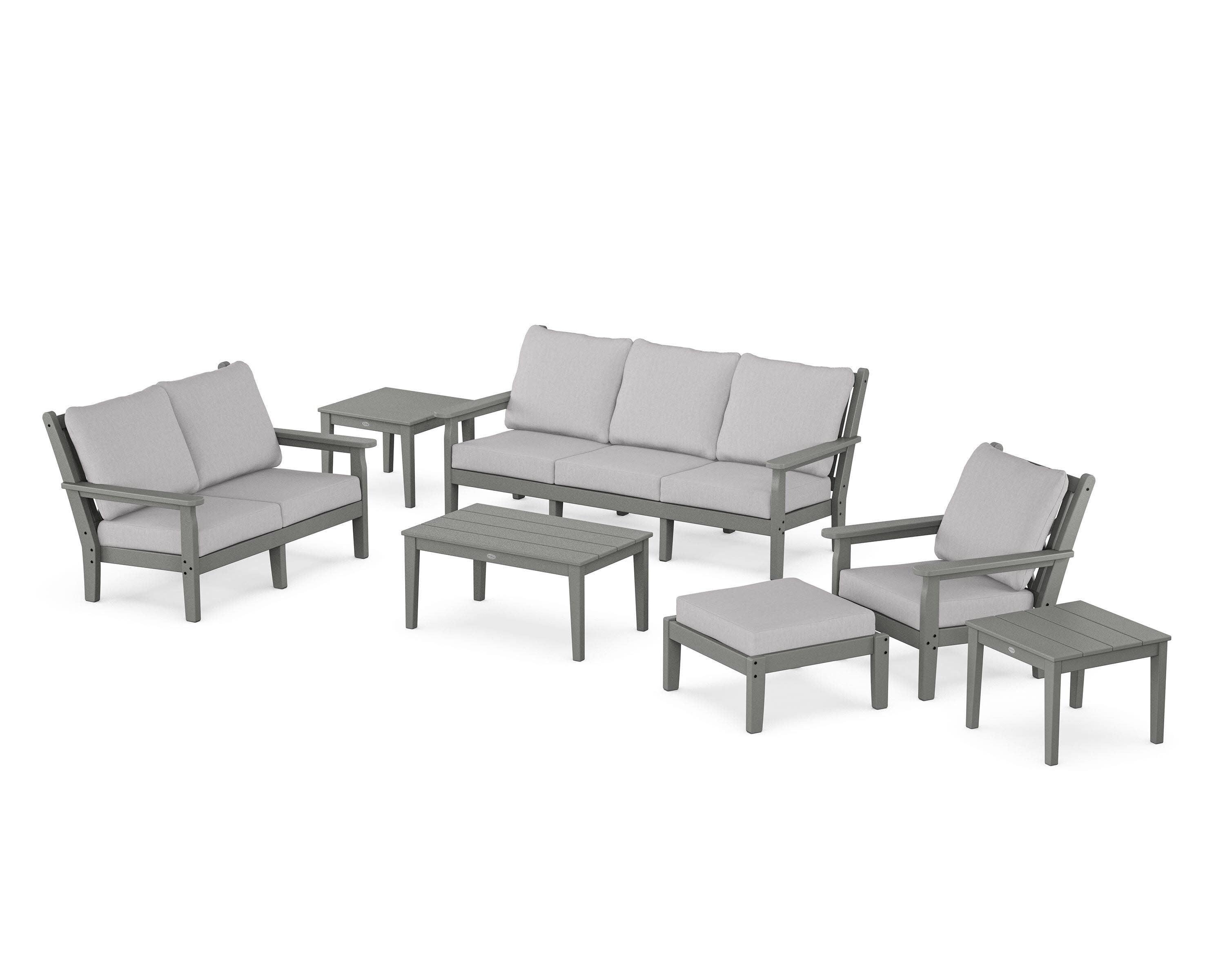 Chippendale 7-Piece Deep Seating Set in Slate Grey / Granite