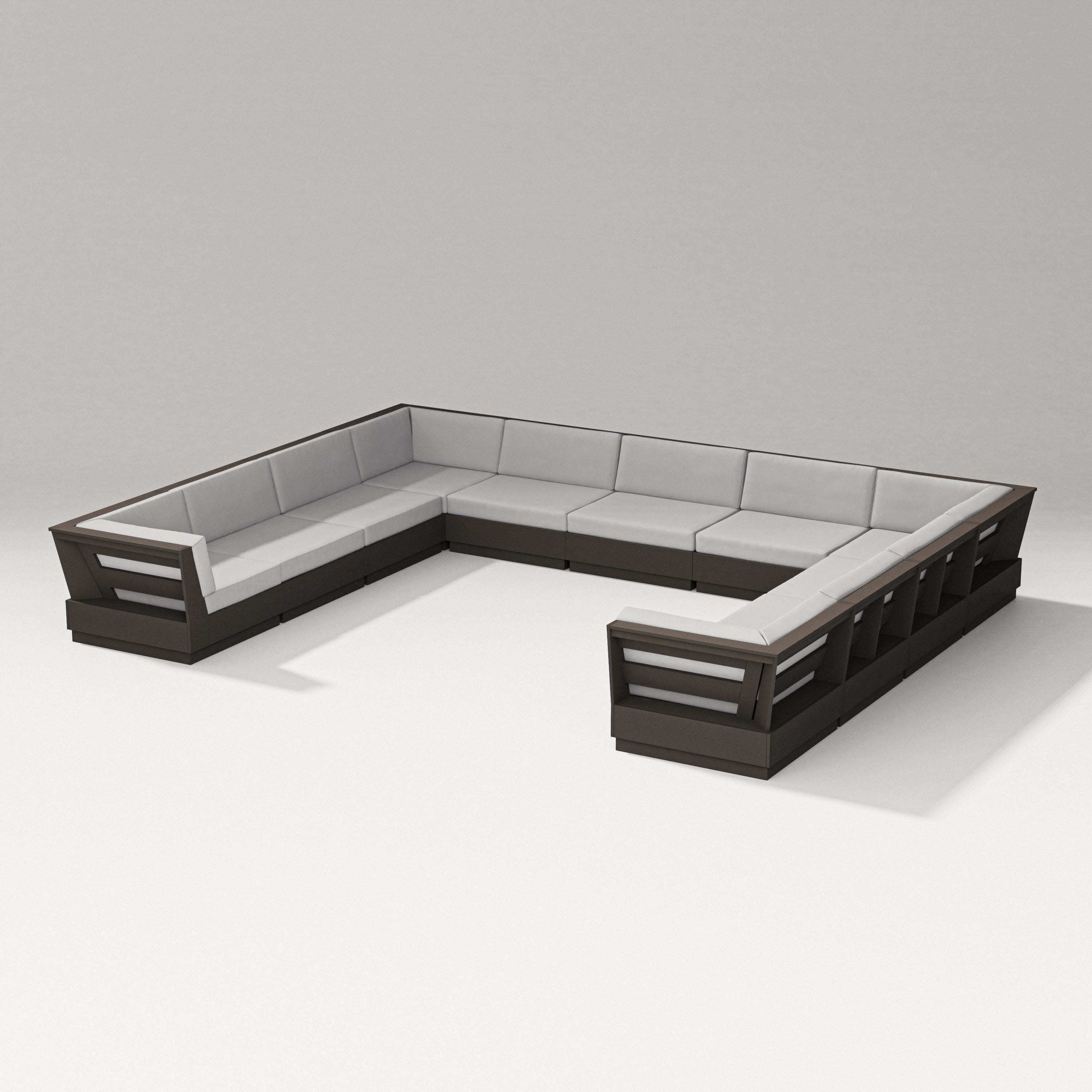 Elevate Large U-Shaped Sectional in Vintage Coffee / Diamond in the Rough