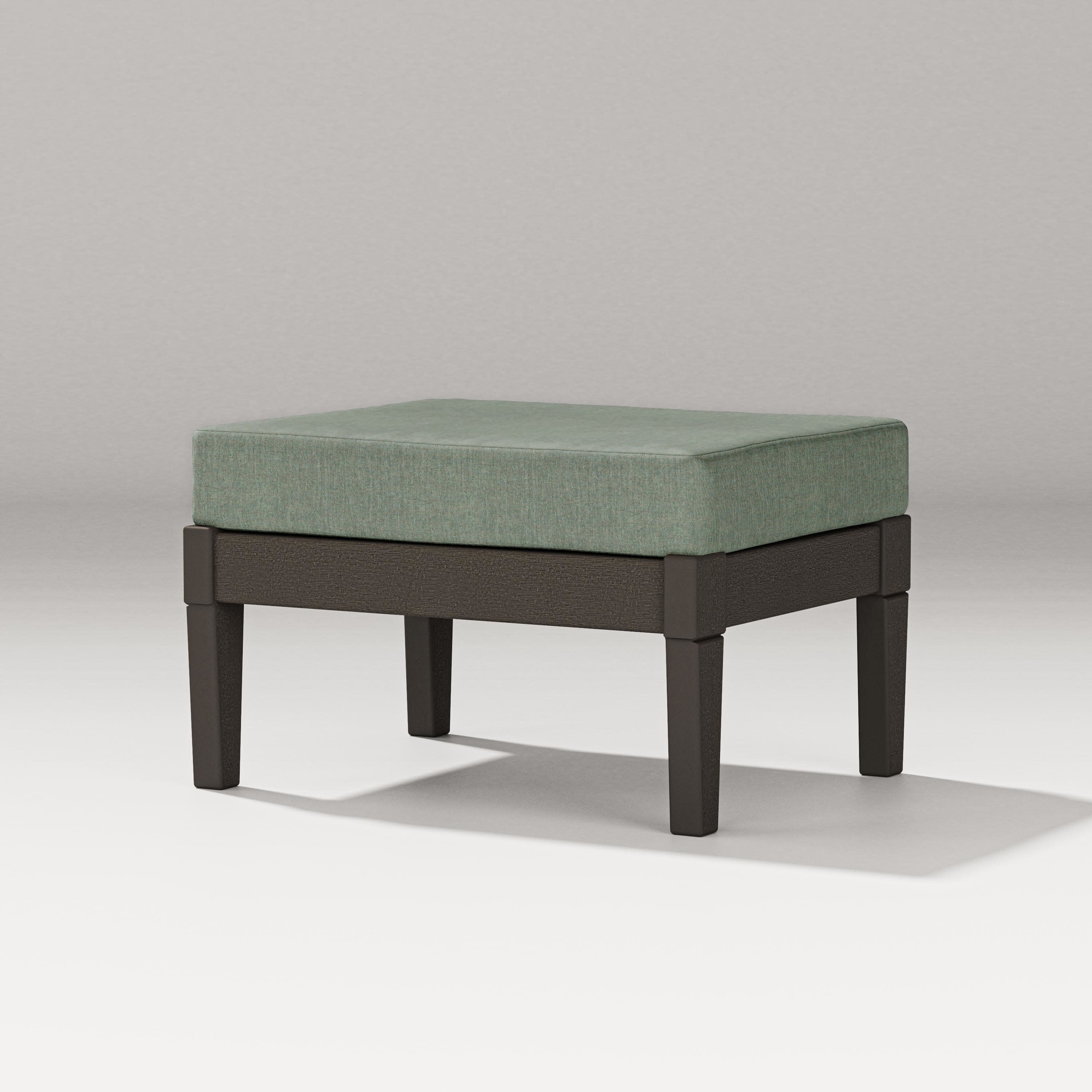 Estate Lounge Ottoman in Vintage Coffee / Cast Sage