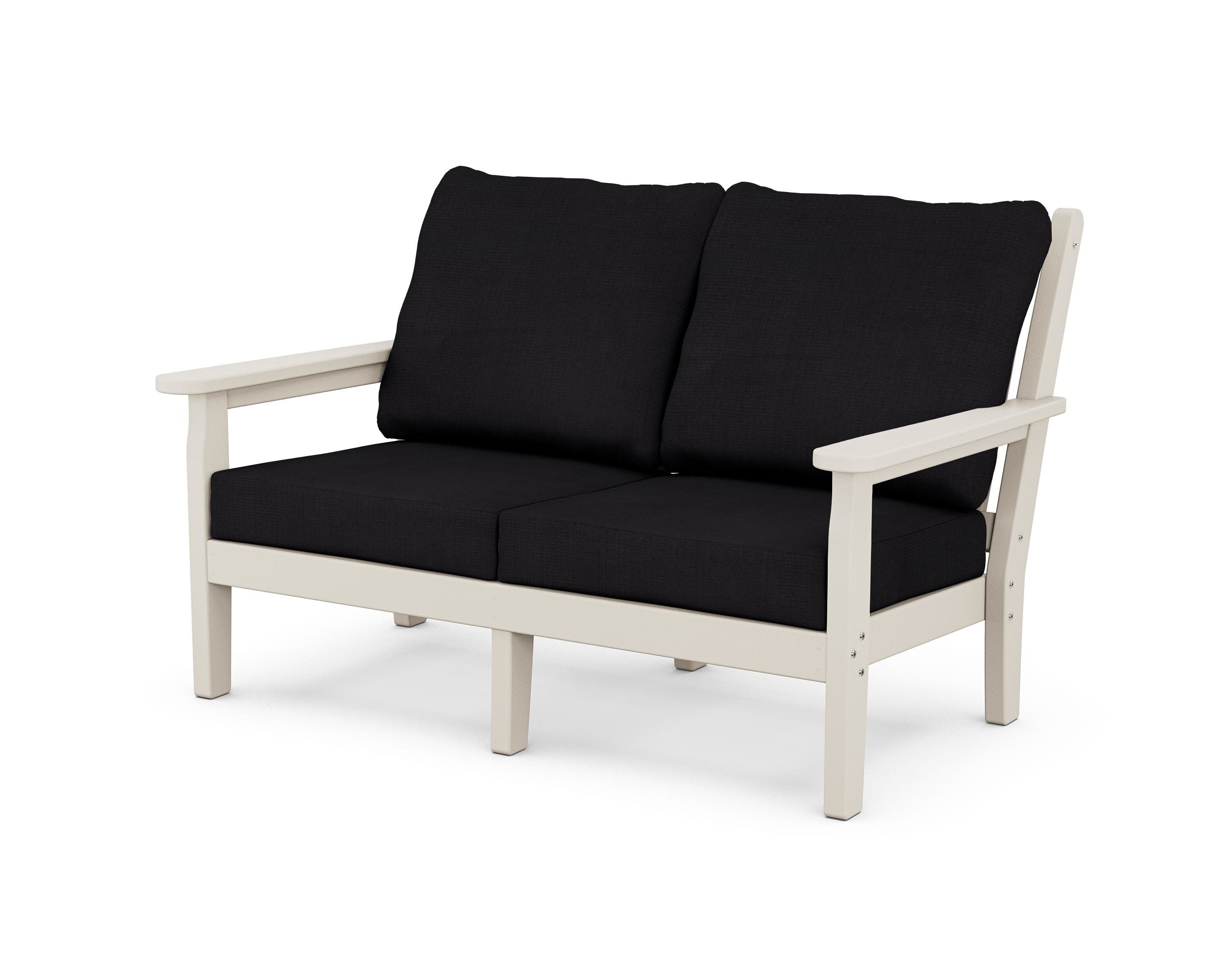 Chippendale Deep Seating Loveseat in Sand / Midnight Linen