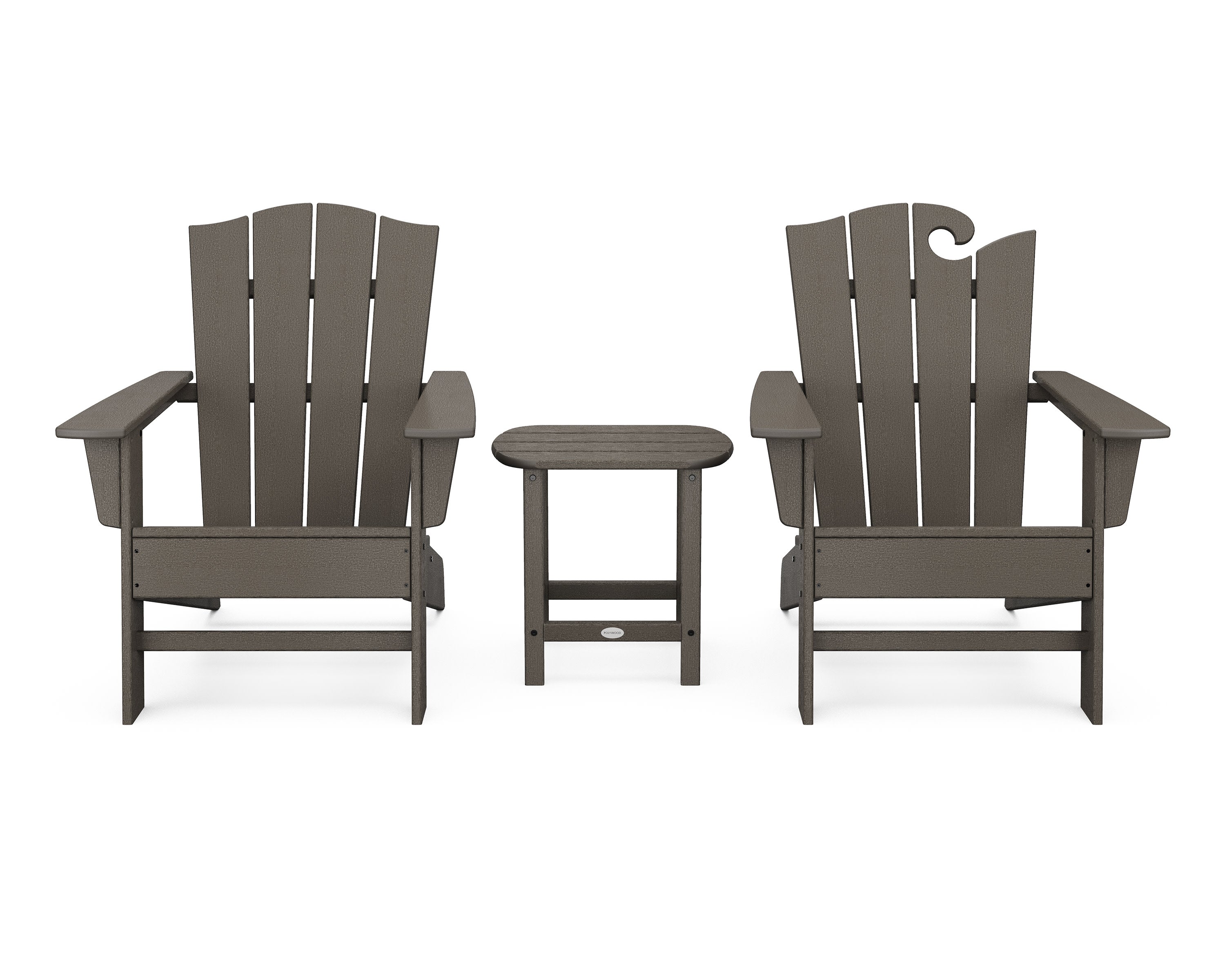 Wave Collection 3-Piece Set in Vintage Coffee