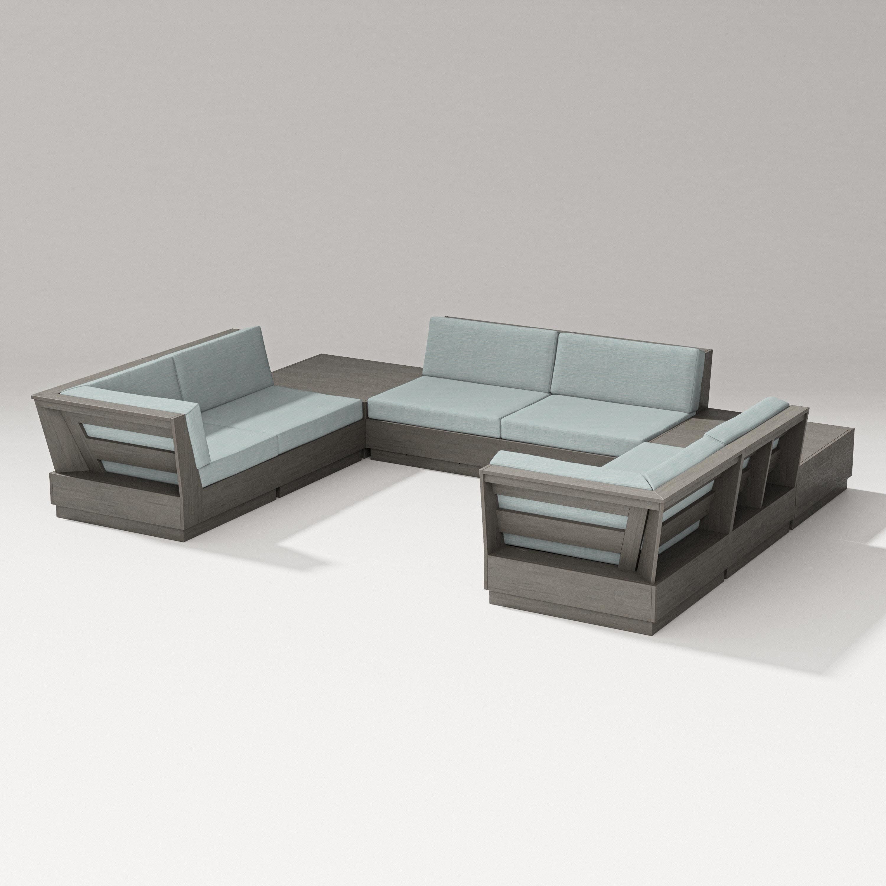 Elevate 8-Piece U-Shaped Sectional in Driftwood / Soothe Mist