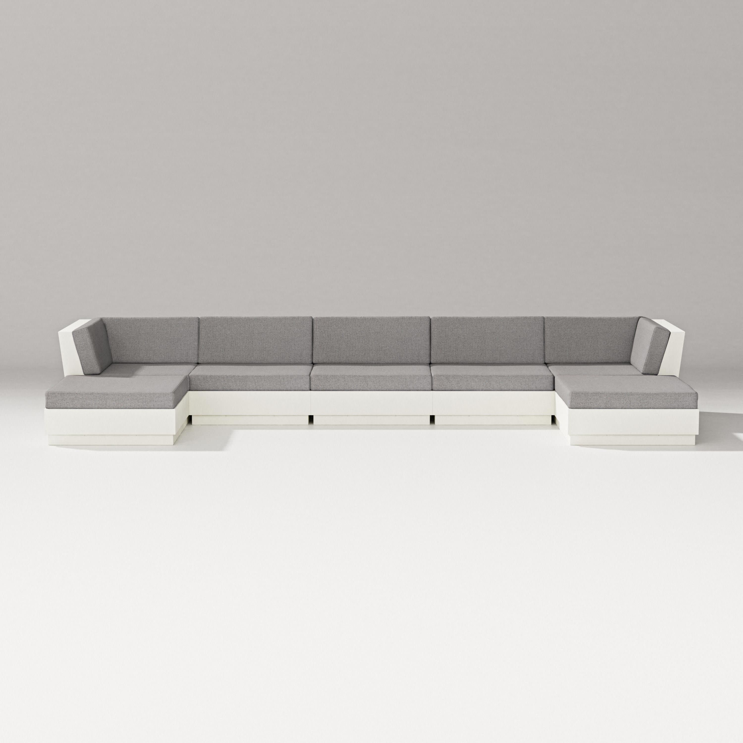 Elevate 7-Piece Double Chaise Sectional in Vintage White / Grey Mist