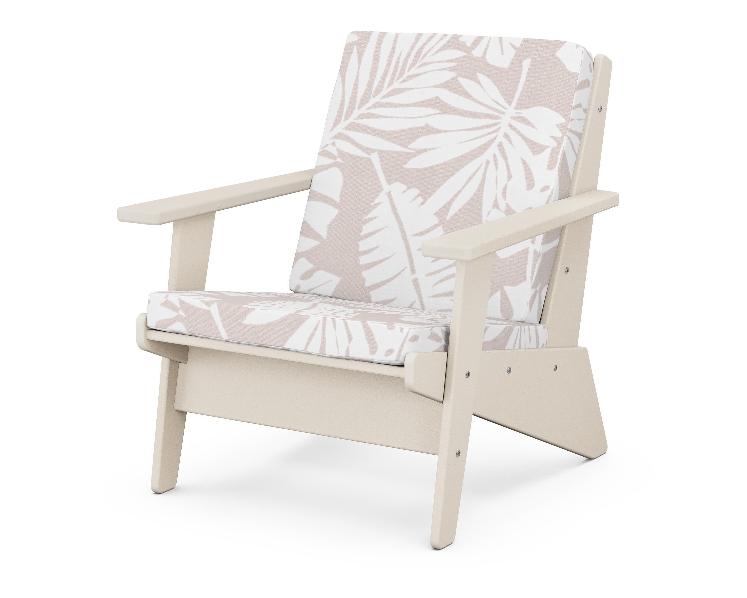 Riviera Modern Lounge Chair in Sand / Leaf Dune Burlap