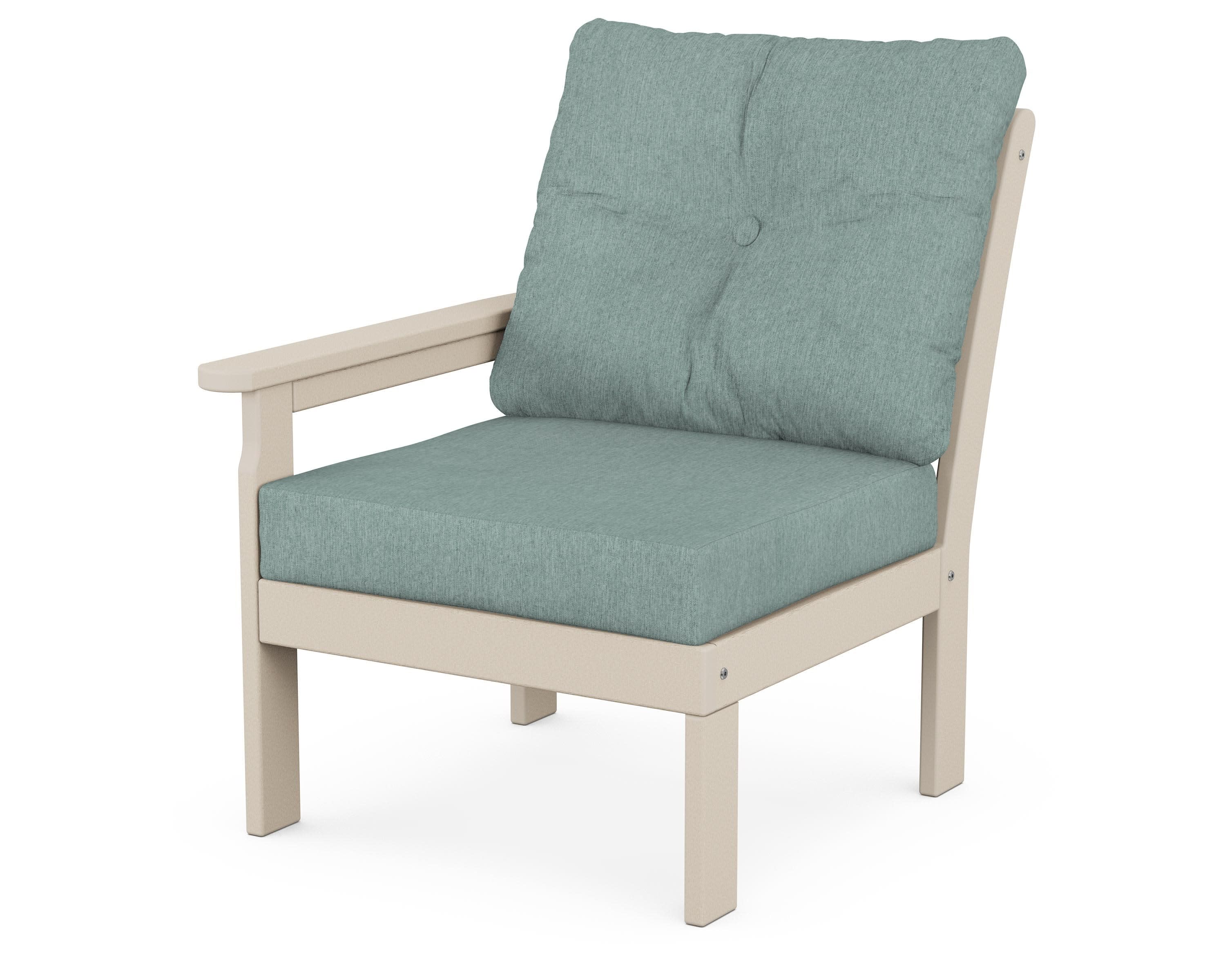 Vineyard Modular Left Arm Chair in Sand / Glacier Spa
