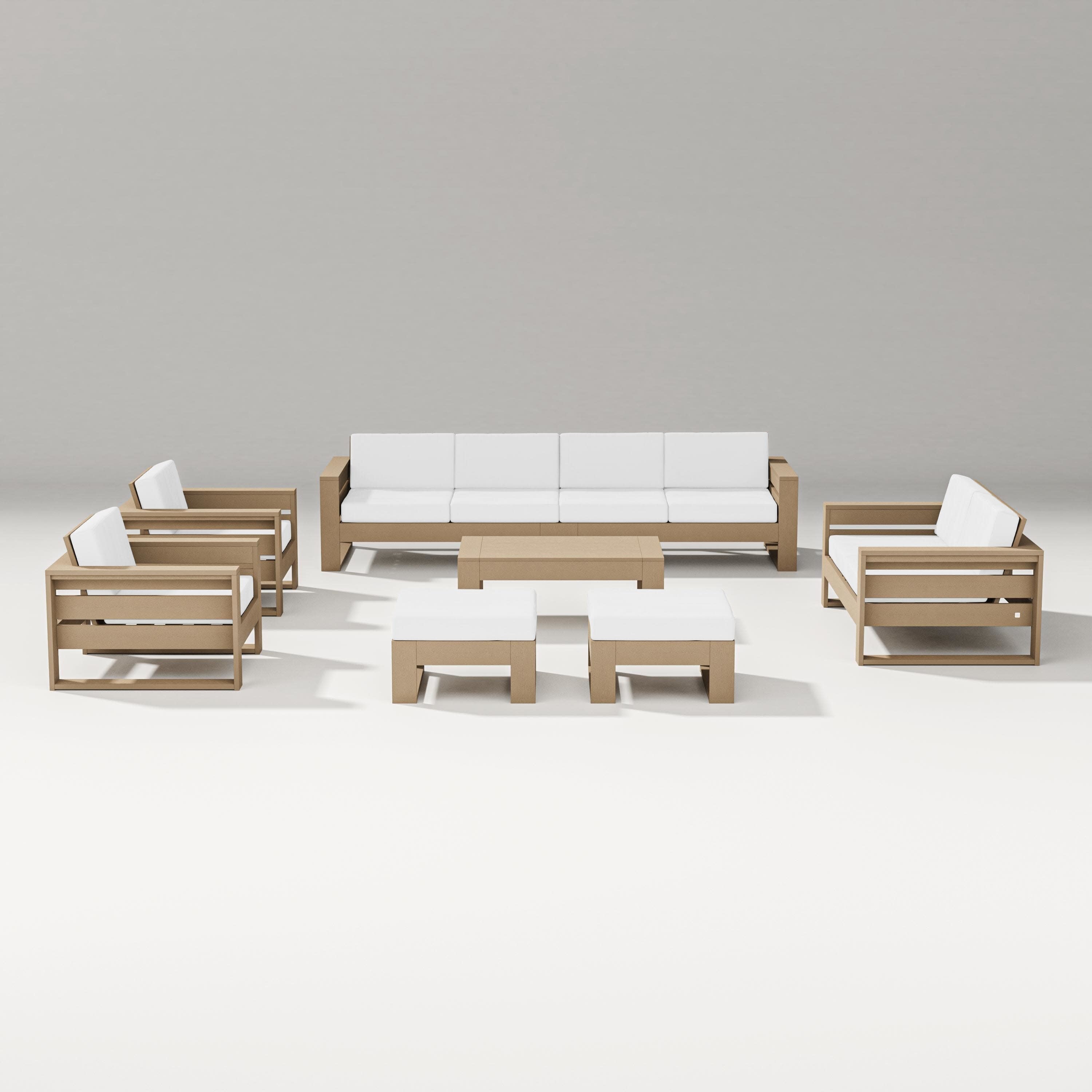 Latitude 8-Piece Lounge Sofa Set in Vintage Sahara / Natural