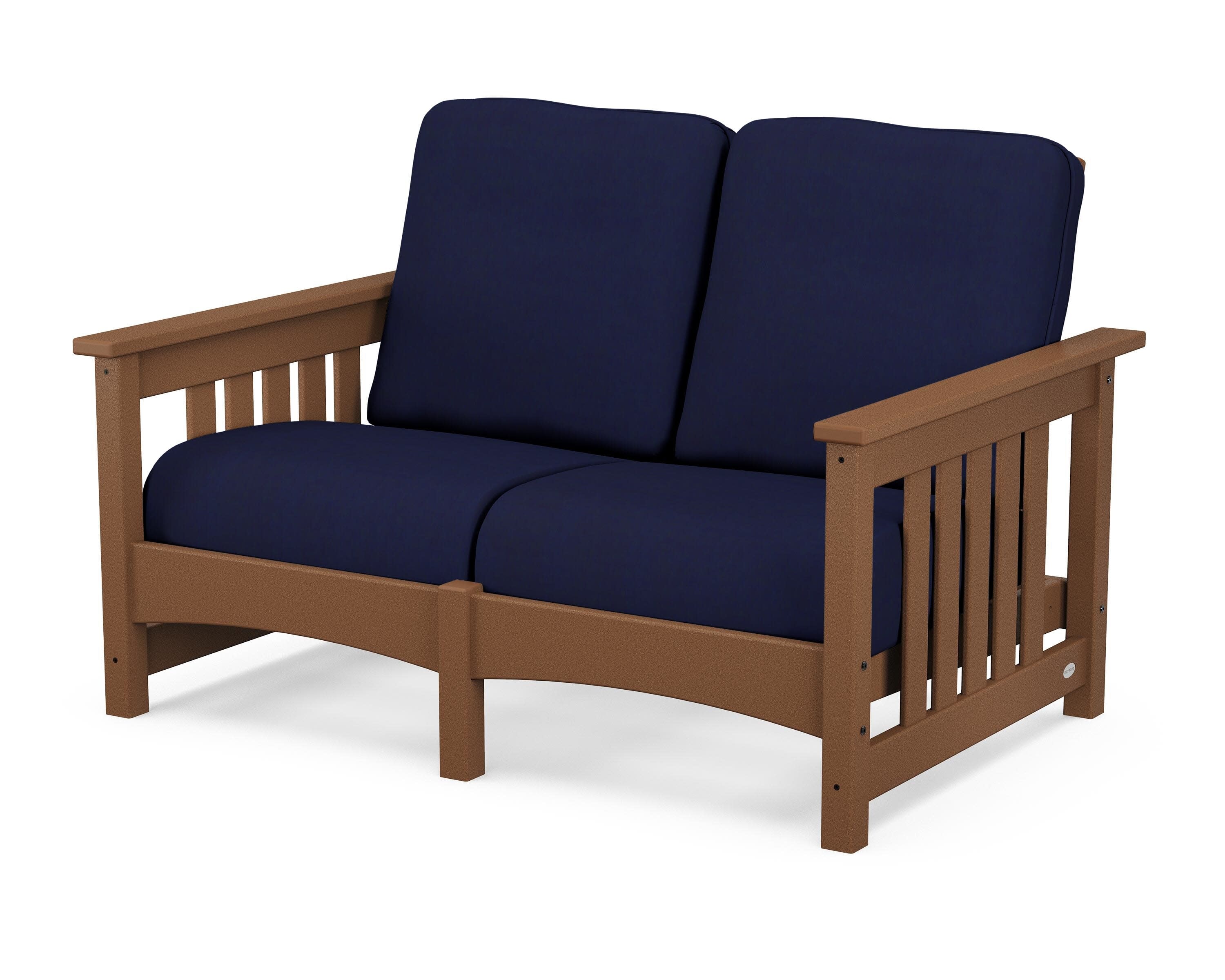 Club Mission Loveseat in Teak / Navy