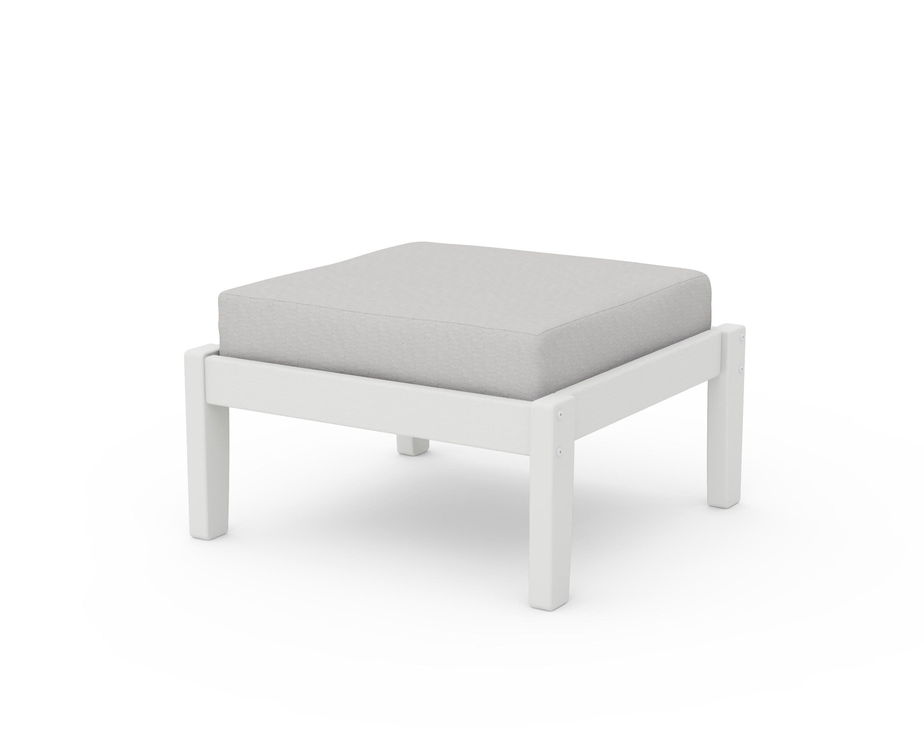 Deep Seating Ottoman in Vintage White / Diamond in the Rough