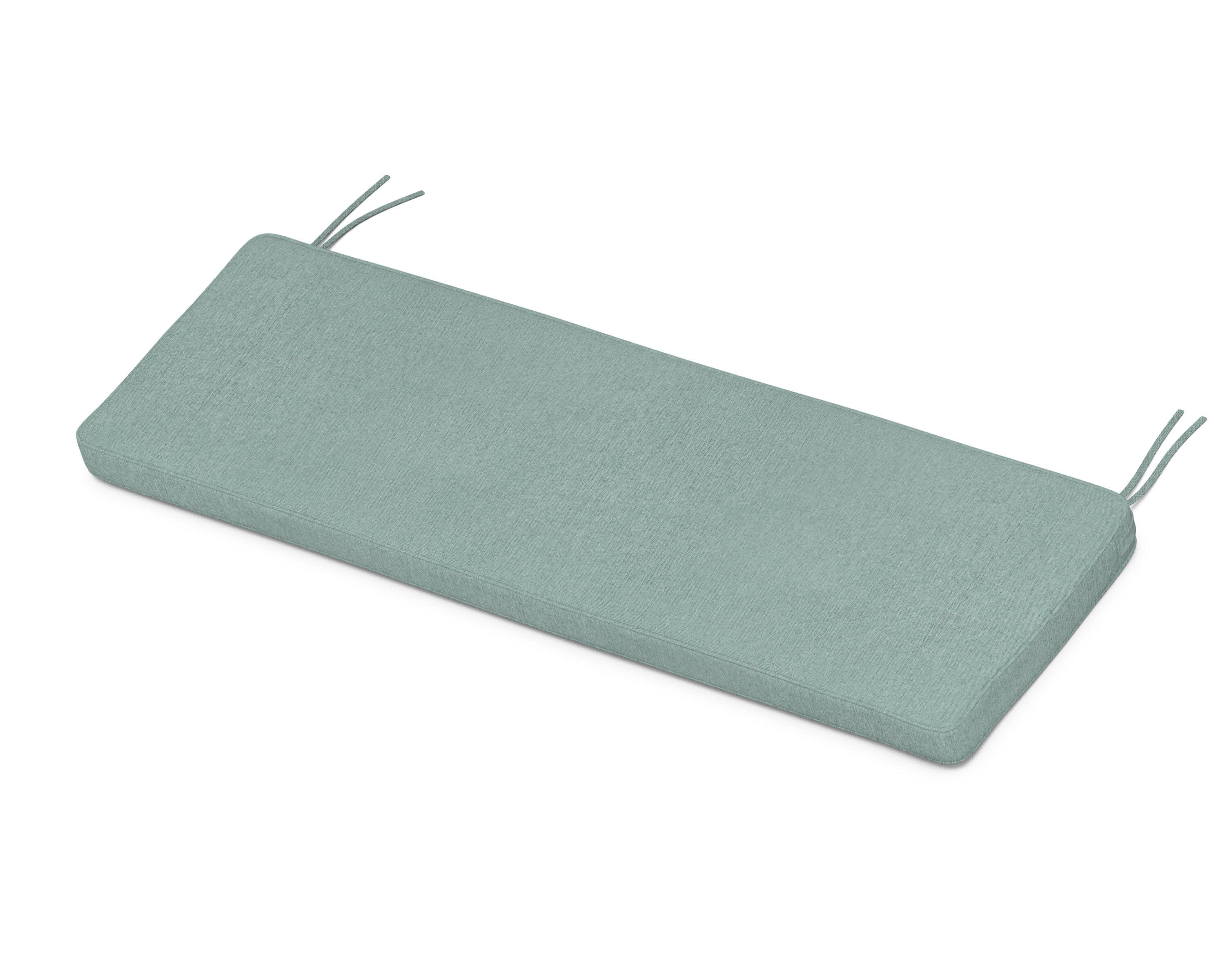 Chinoiserie Bench Seat Cushion in Glacier Spa