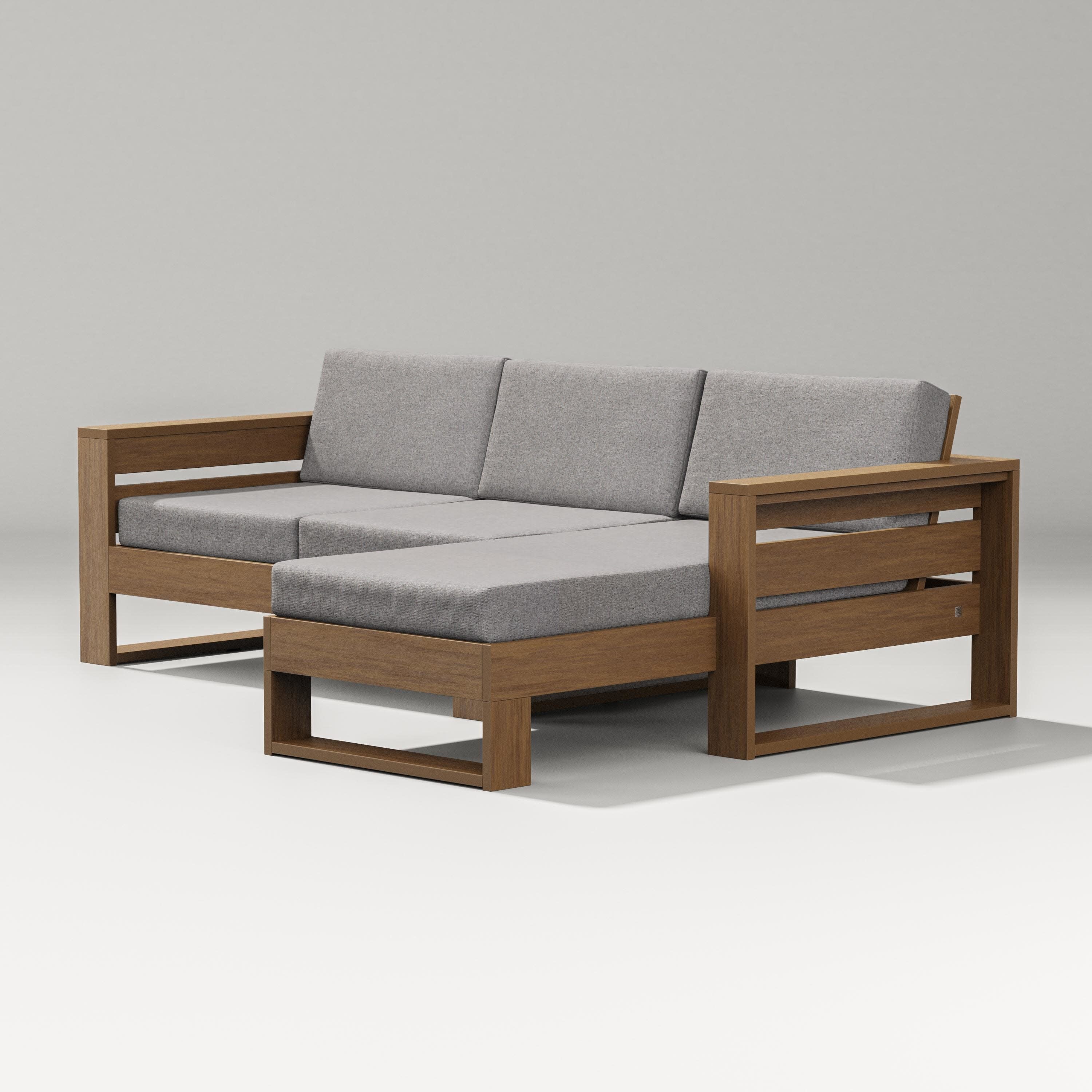 Latitude Right Chaise Sectional in Natural / Grey Mist