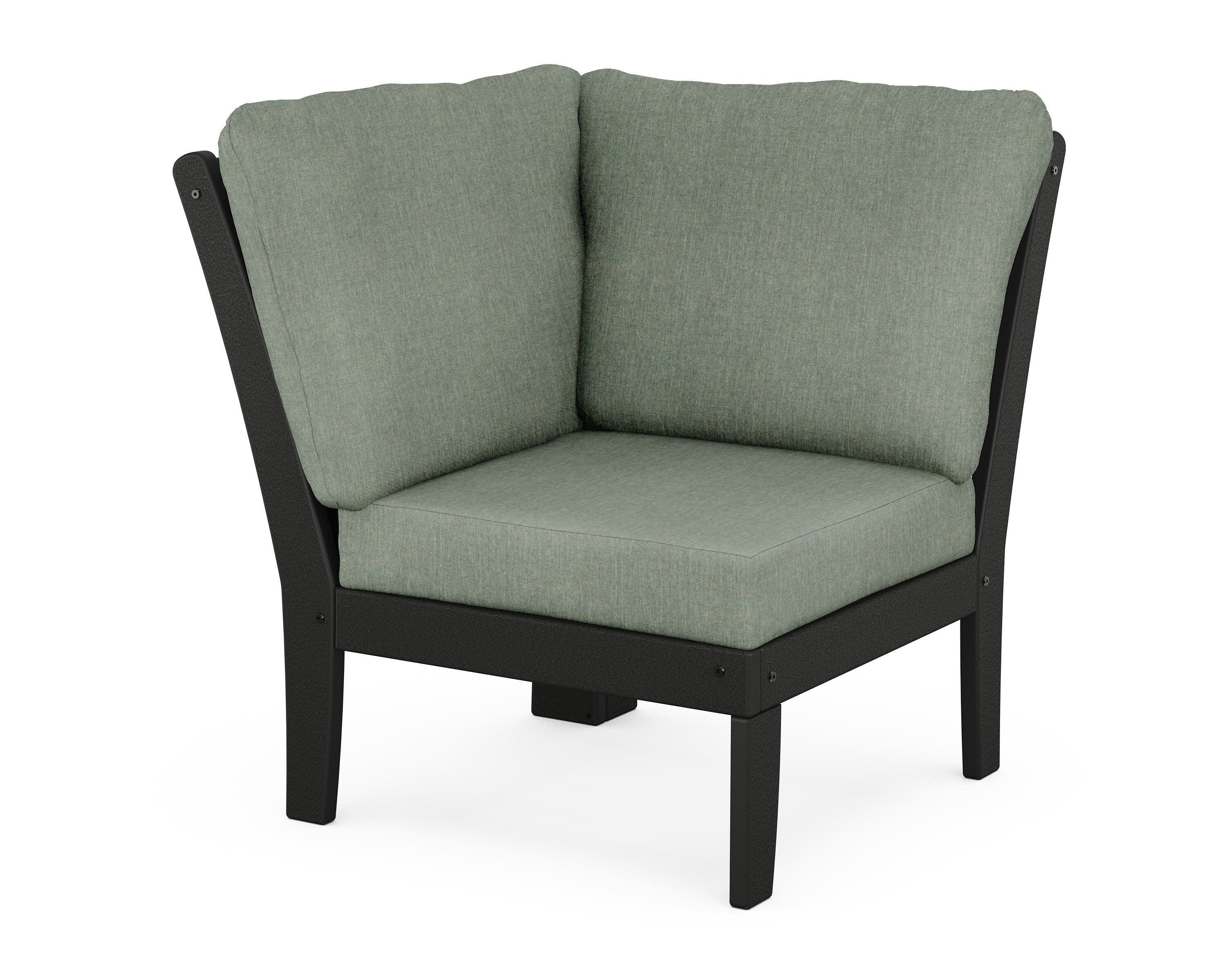 Braxton Modular Corner Chair in Black / Cast Sage