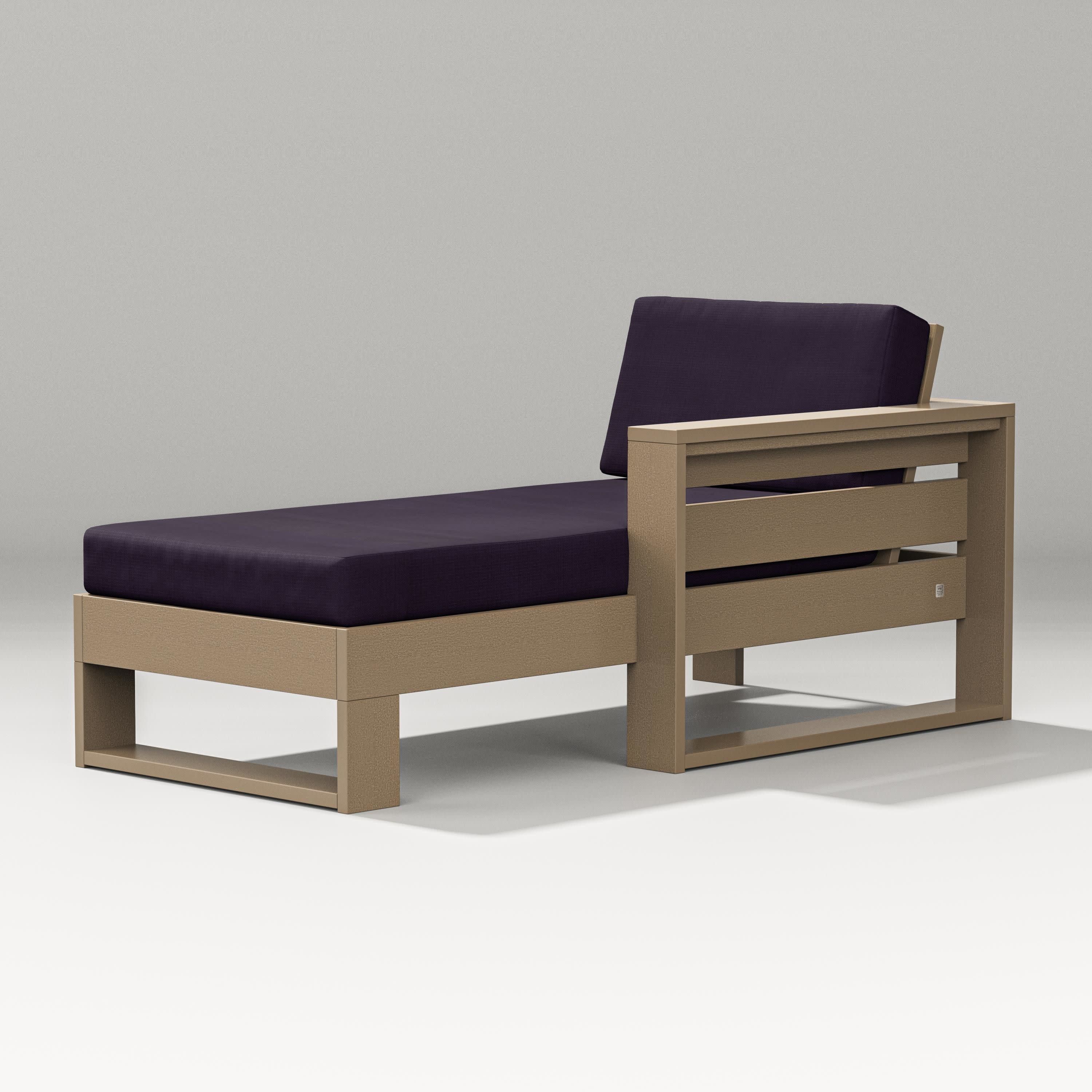 Latitude Modular Right Arm Chaise in Vintage Sahara / Navy Linen