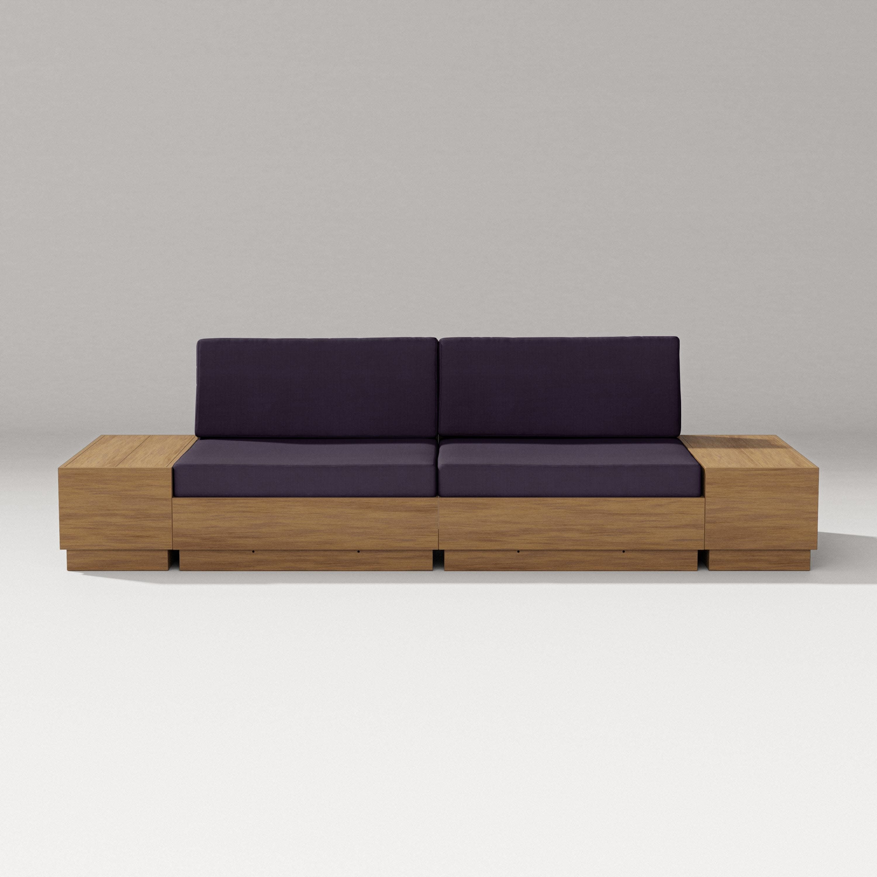 Elevate 4-Piece Loveseat Sectional in Natural / Navy Linen