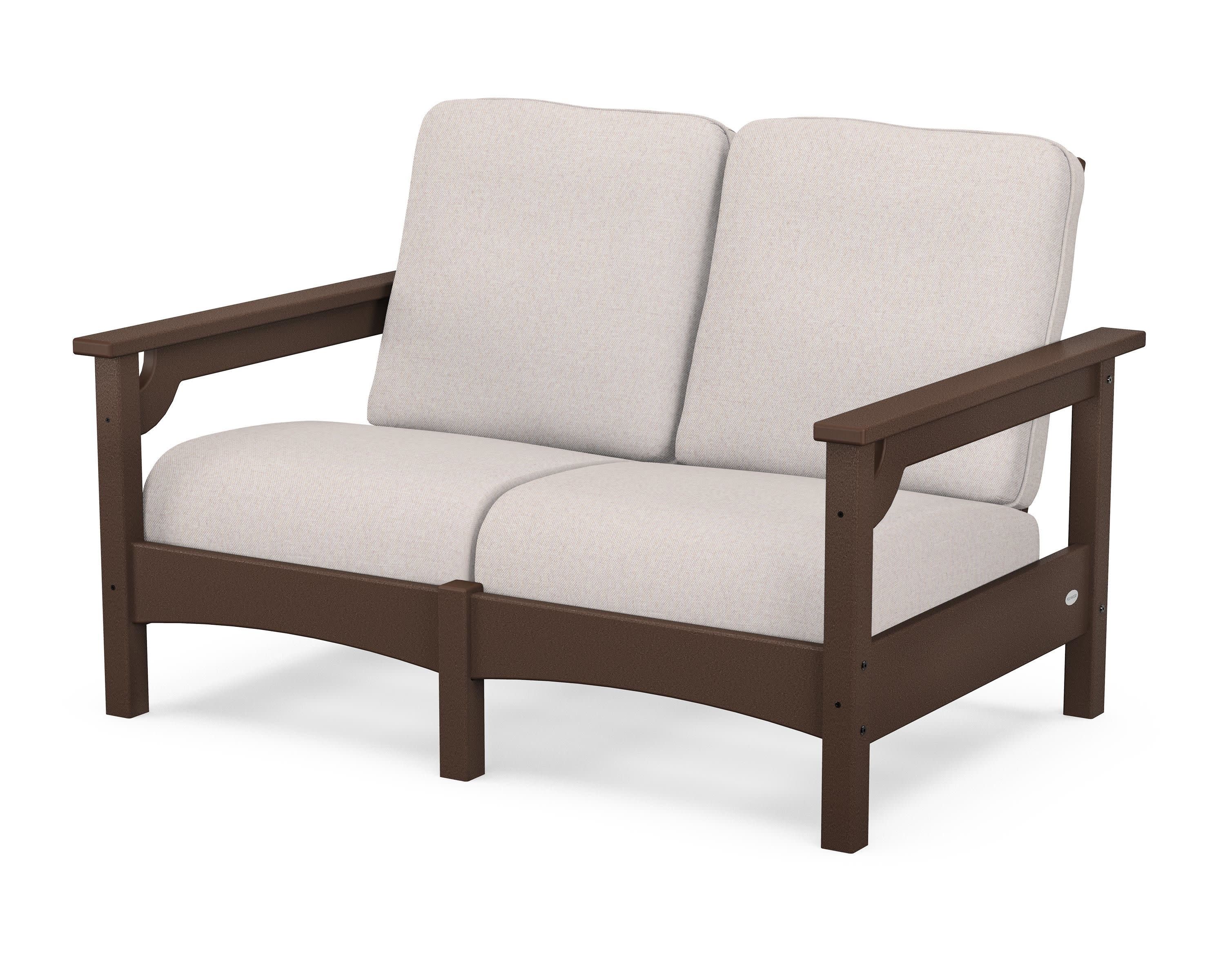 Club Loveseat in Mahogany / Dune Burlap