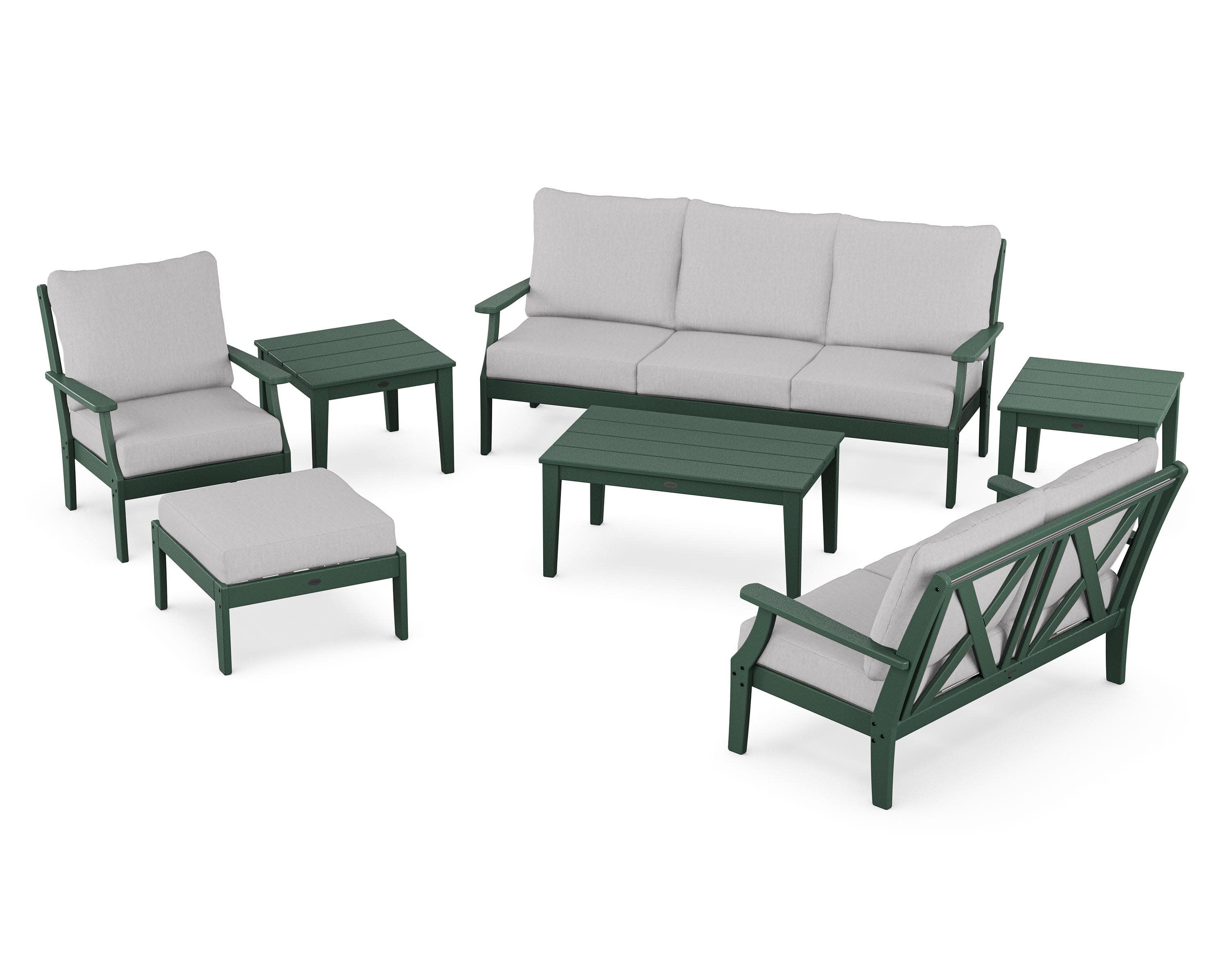 Braxton 7-Piece Deep Seating Set in Green / Granite