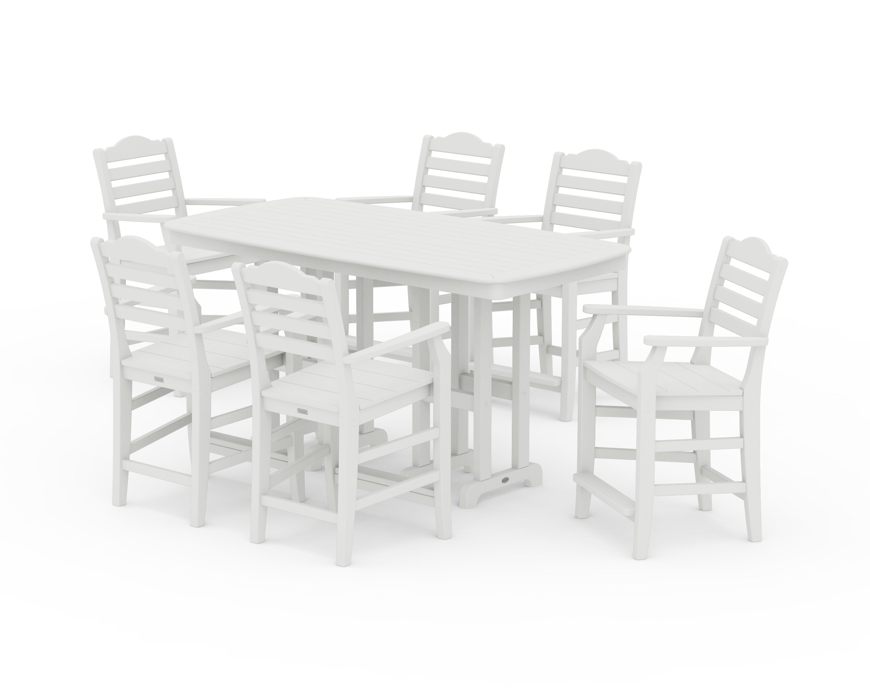 Savannah Arm Chair 7-Piece Counter Set in Vintage White
