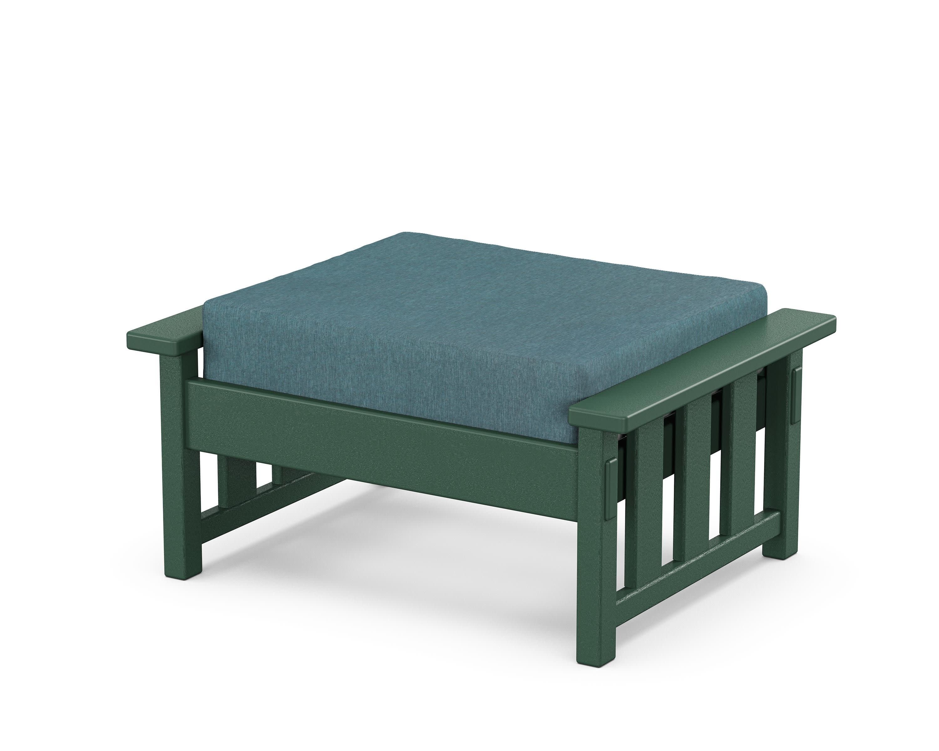 Acadia Deep Seating Ottoman in Green / Ocean Teal
