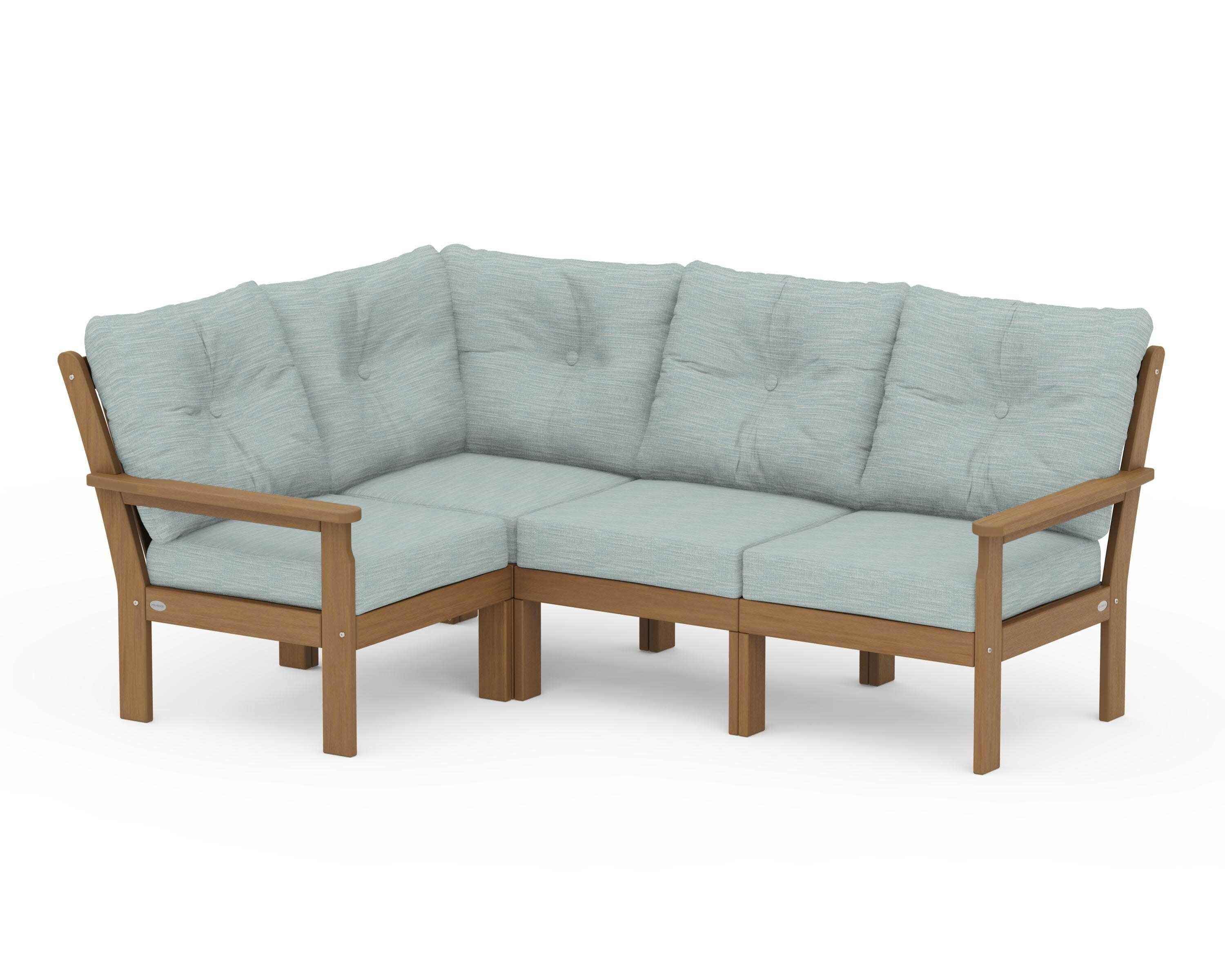 Vineyard 4-Piece Sectional in Natural / Soothe Mist