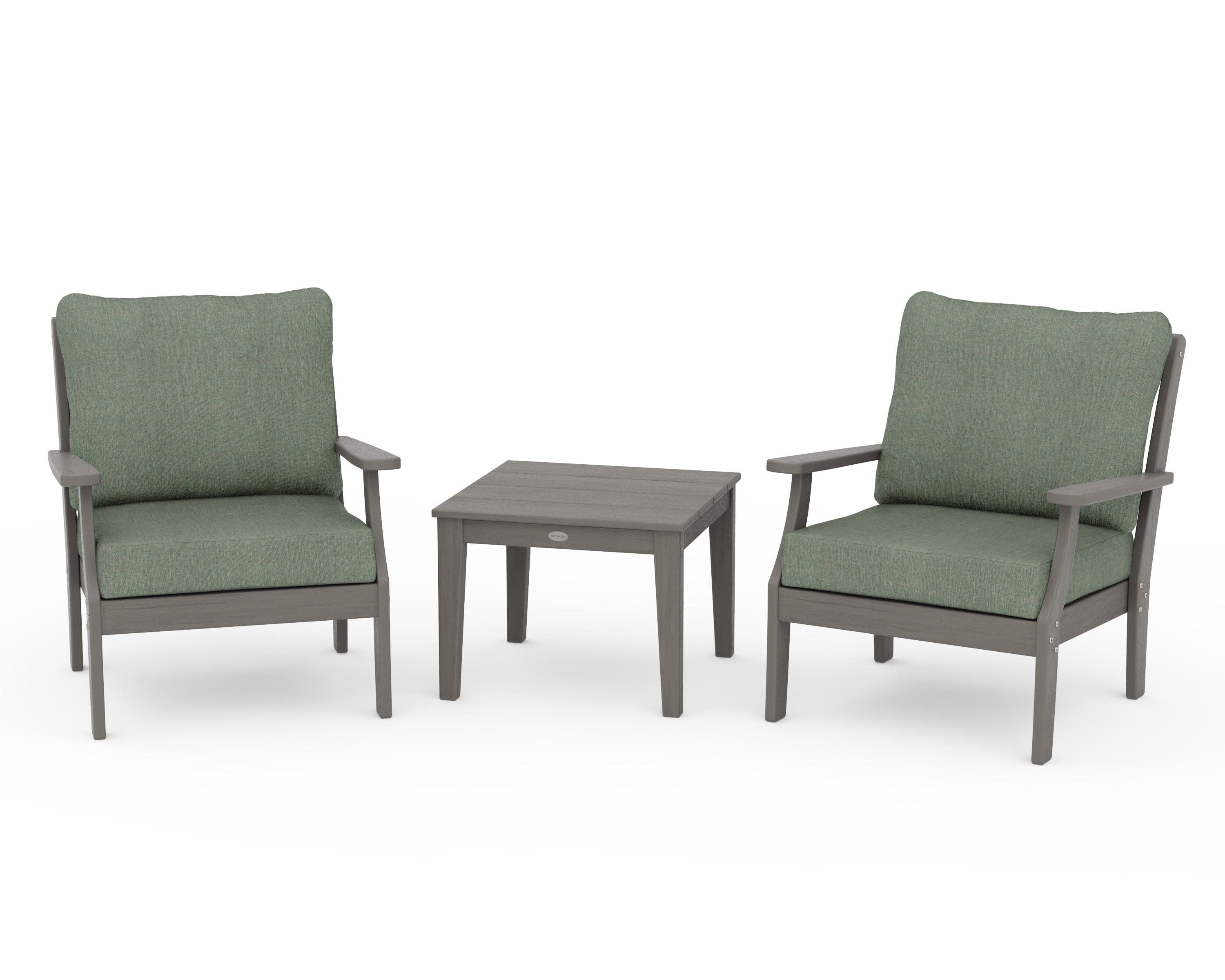 Braxton 3-Piece Deep Seating Set in Driftwood / Cast Sage