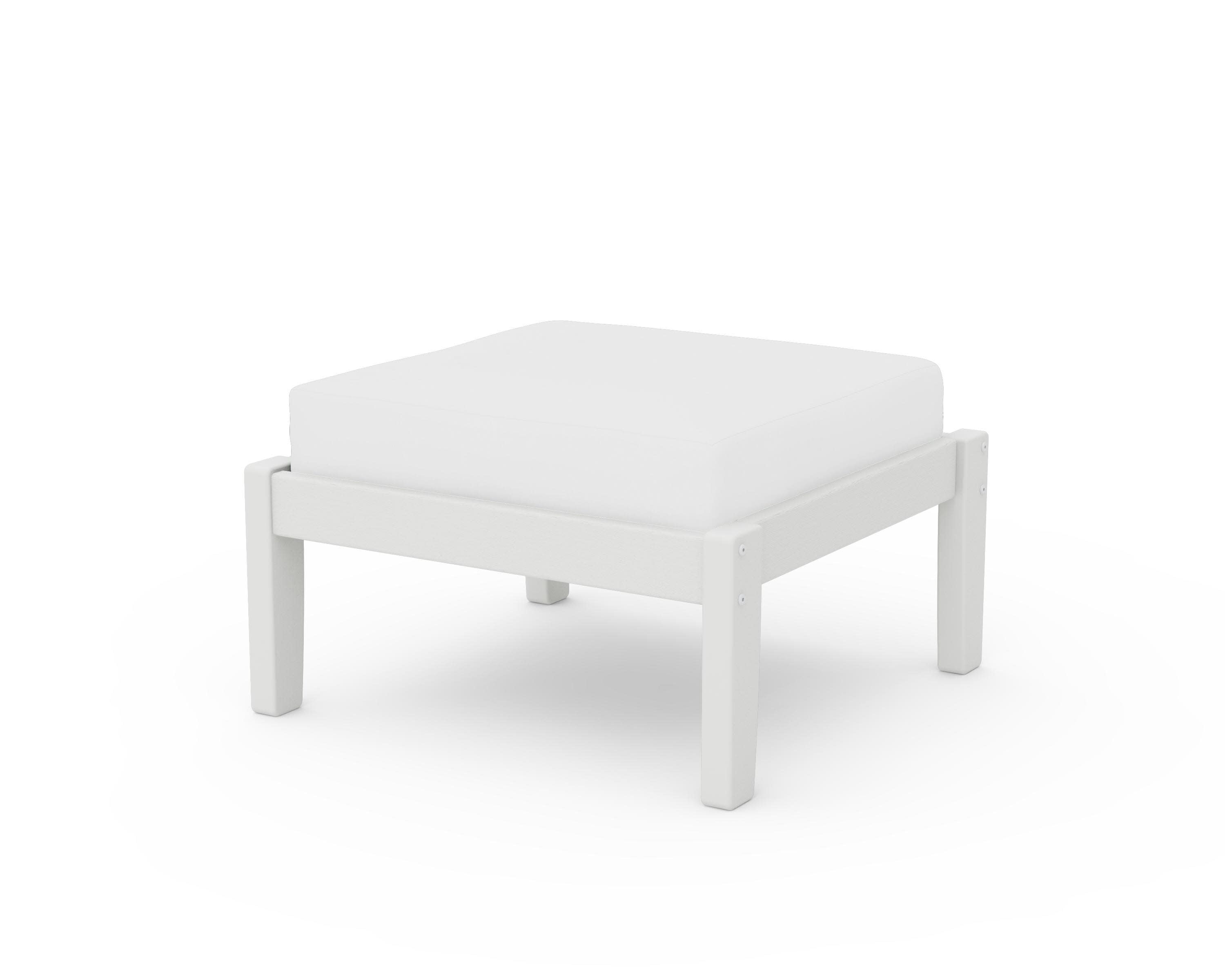 Deep Seating Ottoman in Vintage White / Natural