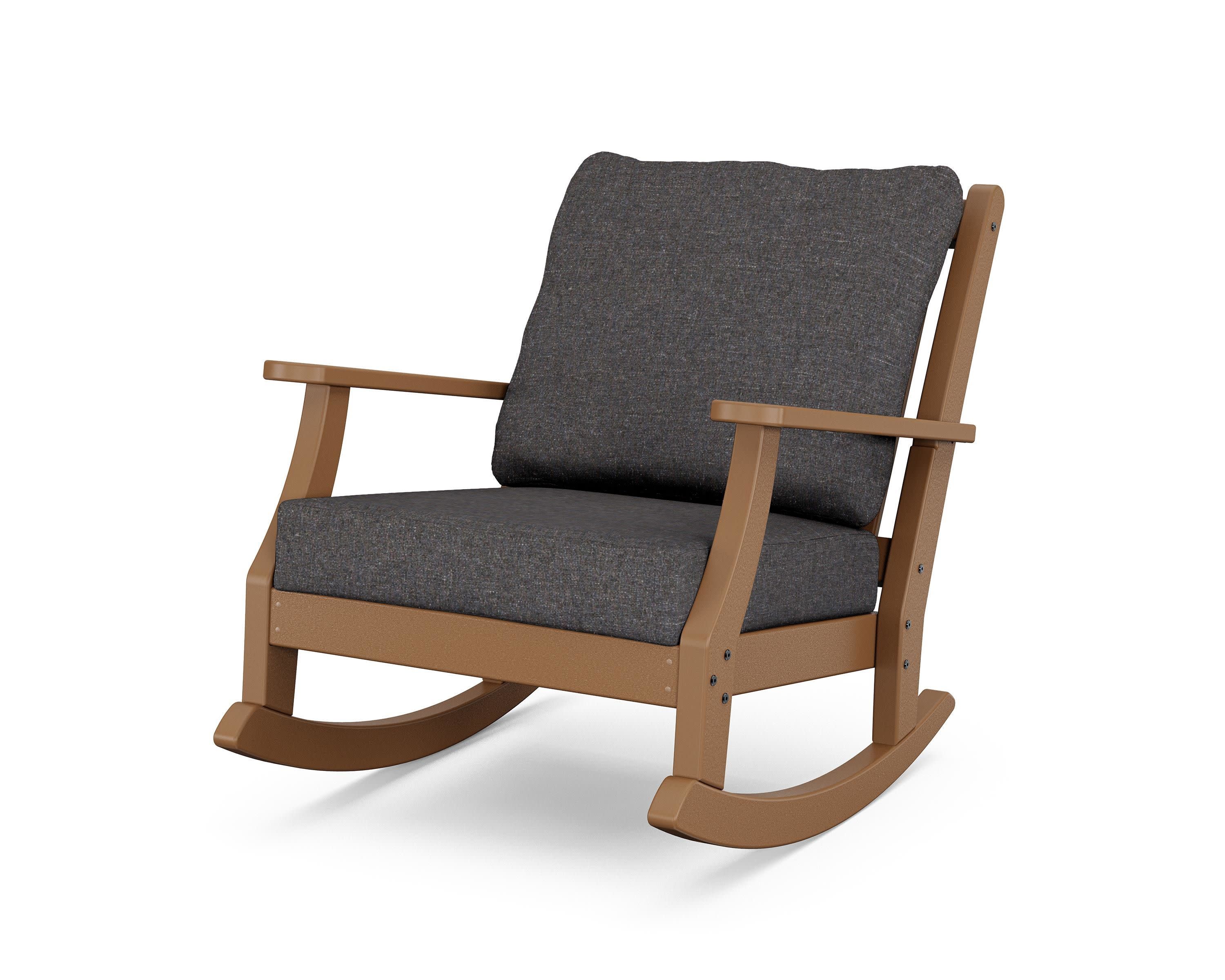 Wovendale Deep Seating Rocking Chair in Teak / Ash Charcoal