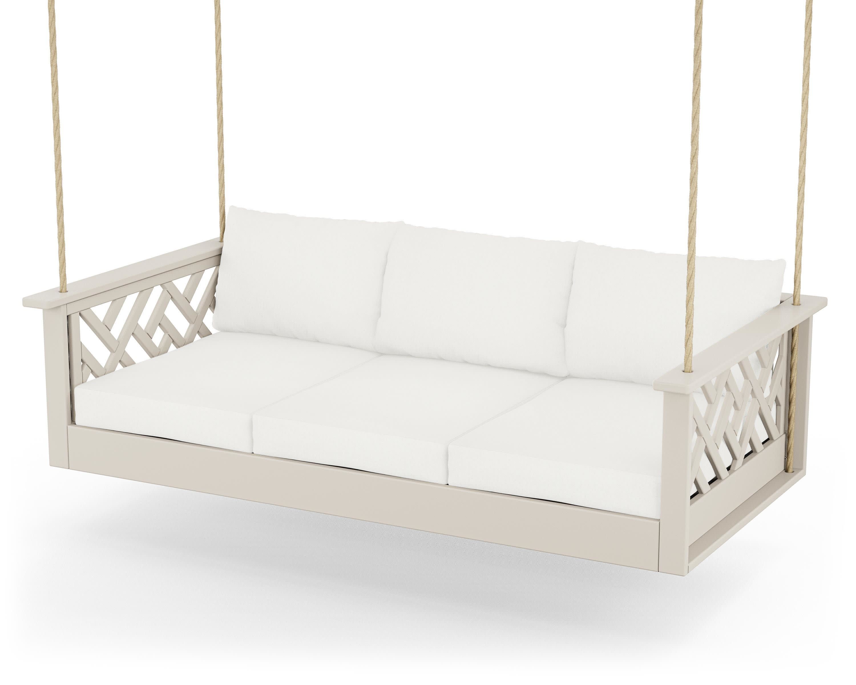 Chippendale Daybed Swing in Sand / Natural Linen